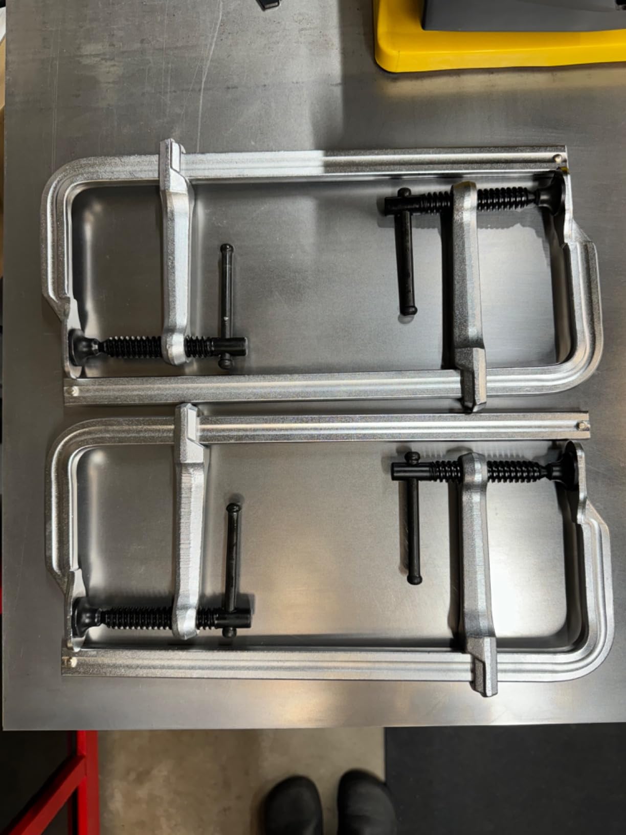 SHALL 12 In Heavy-duty Bar Clamps, 4-Pack Drop Forged Steel Welding F Clamps, All-Steel Thick Rail Wood Clamps with 1200Lbs Load Limit for Woodworking, Welding, Metal Working | 4-3/4