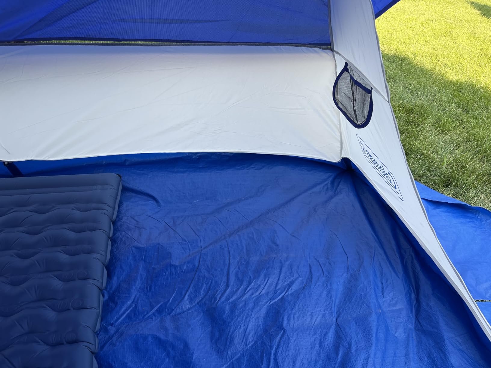 FNARMW Double Sleeping Pad Camping, Self Inflating 6'' Extra-Thick 2 Person Pillow Built-in Foot Pump Waterproof Inflatable Sleeping Mat Backpacking, Tent, Hiking, Portable Camping Pad (Navy Grey) customer photo 2