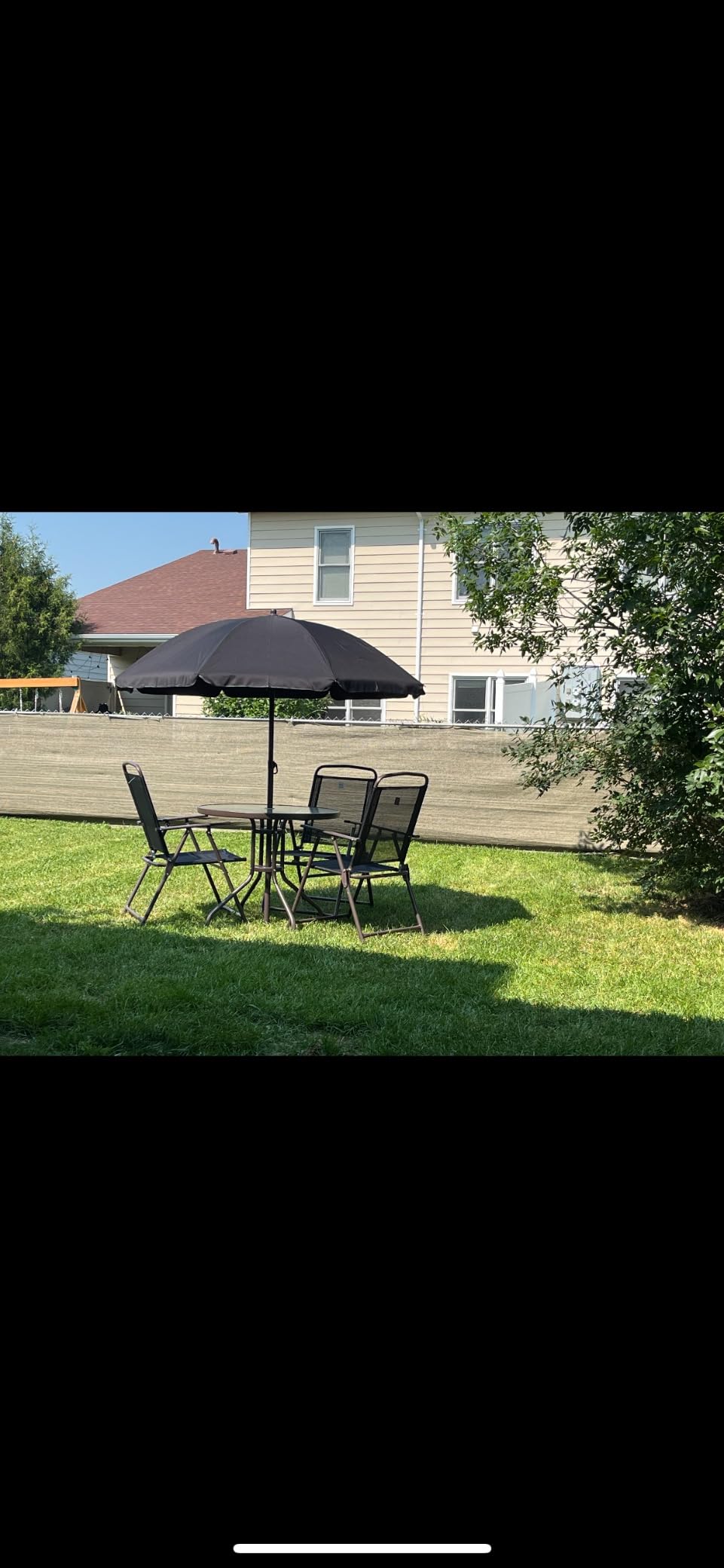 Outsunny 6 Piece Outdoor Patio Dining Set for 4 with Umbrella Gray customer photo 1