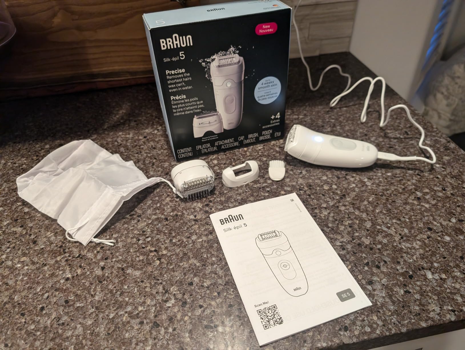 Braun Silk-épil 5 Epilator, Hair Removal Device, Women Shaver & Trimmer, Wet and Dry, Includes Shaver Head and Trimmer Comb, SE5-041, Grey customer photo 2