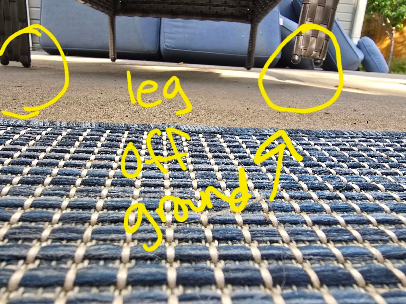 ovios 2-Piece Patio Furniture Set, Outdoor Wicker Sofa with Chairs, High Back Rattan Chair with Comfy Cushions for Porch Yard Deck, Denim Blue customer photo 2