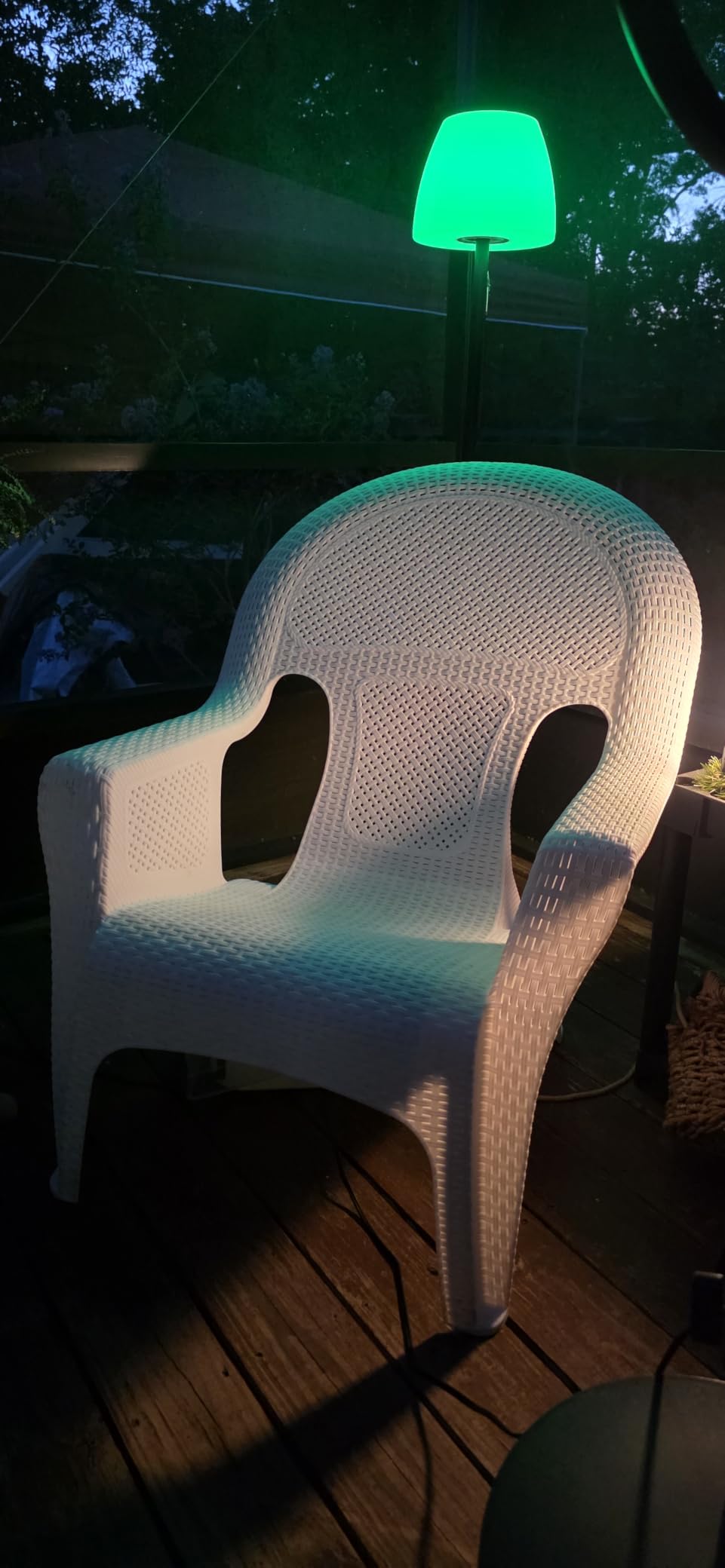 Qnkaa Outdoor Floor Lamp Solar Outdoor Lamps for Patio Waterproof Shower Lamp,LED Cordless Floor Lamp with Light Sensor,Rechargeable Dimmable Floor Lamp Warm White+RGB Solar Lamp for for Garden customer photo 2