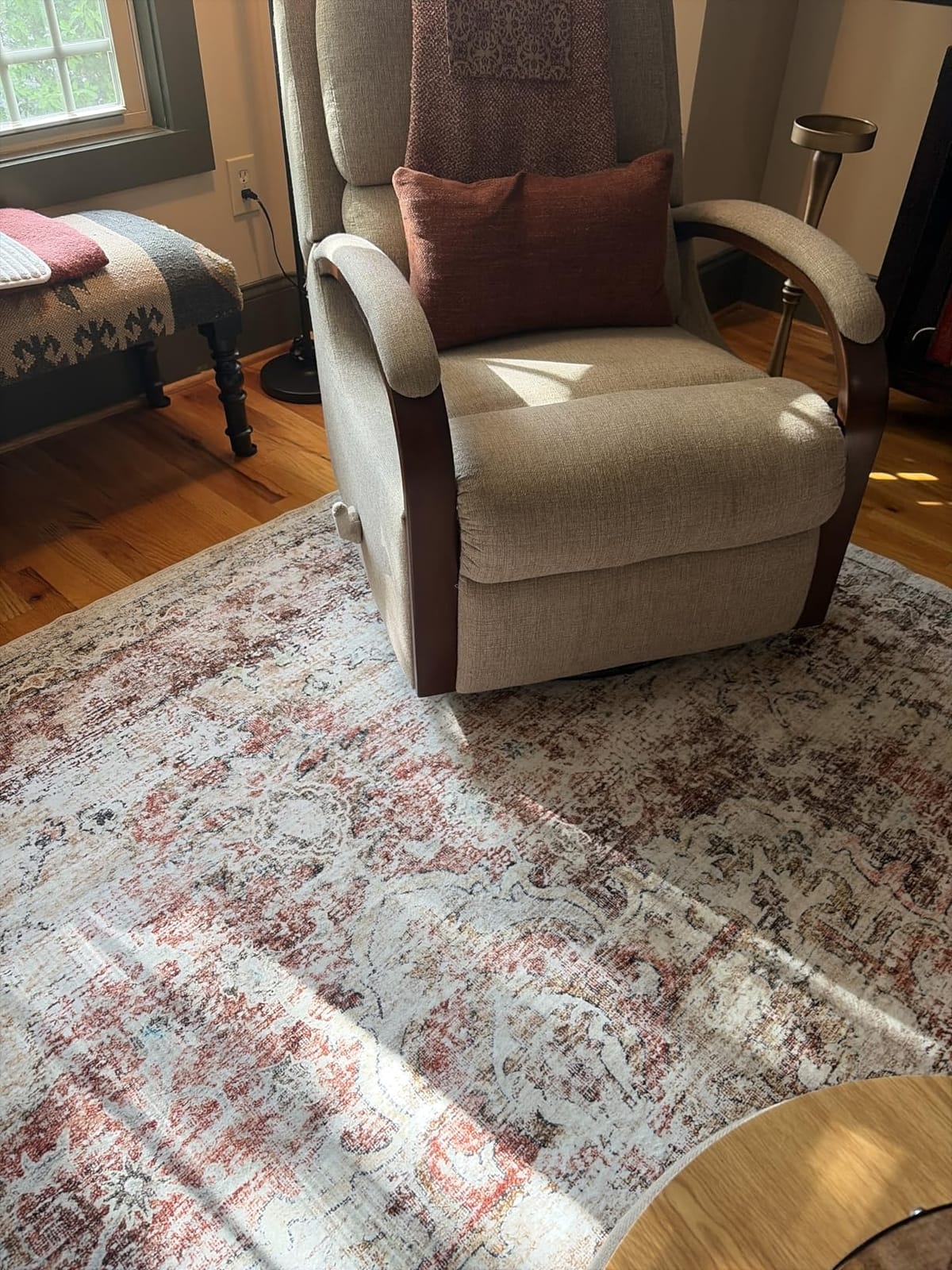 CHAMPLANT 6'x9' Washable Vintage Area Rug Boho Chic Medallion Distressed Design Non-Shedding Easy Care Ideal for High Traffic Areas in Living Room Bedroom Kitchen Office Large Carpet customer photo 2