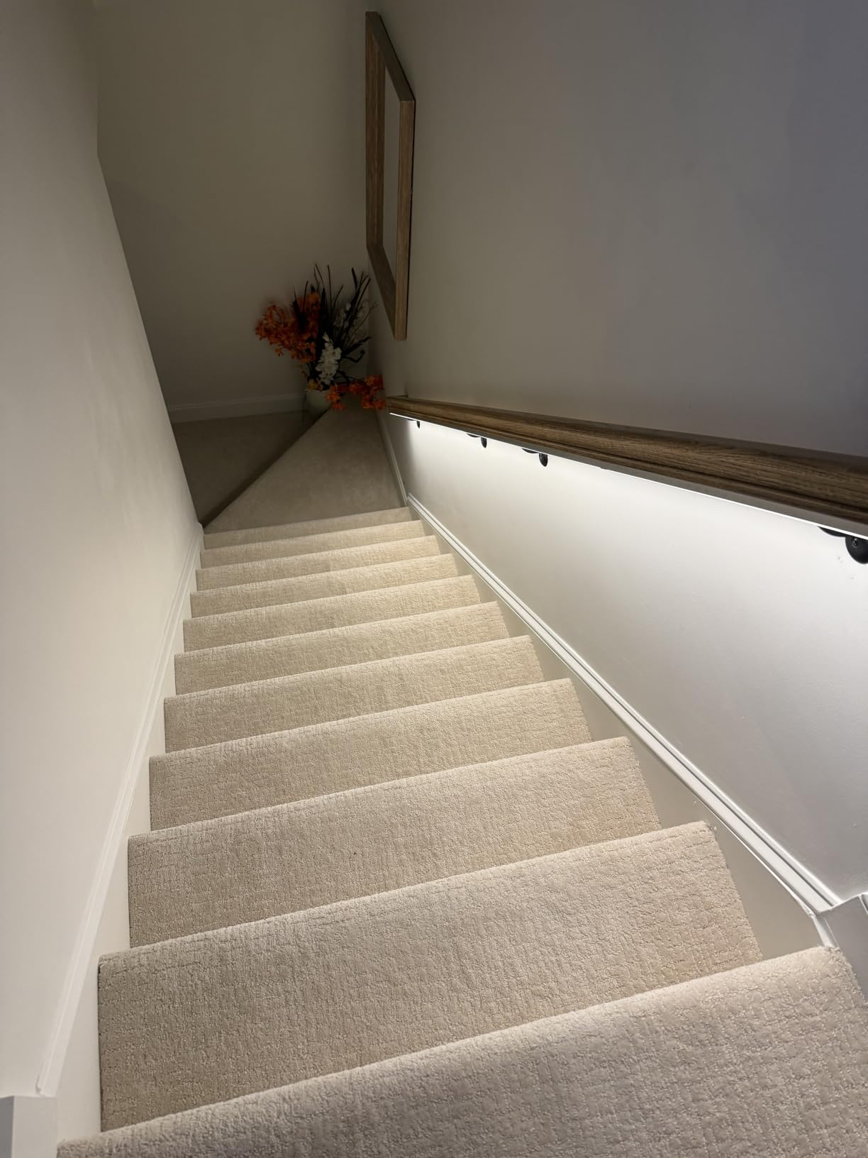 Motion Sensor with Daylight Sensor LED Stair Light Kit KMG-45, 16.4FT Warm White 3000K Cuttable LED Strip Light for Indoor Handrail Stair Lights customer photo 2