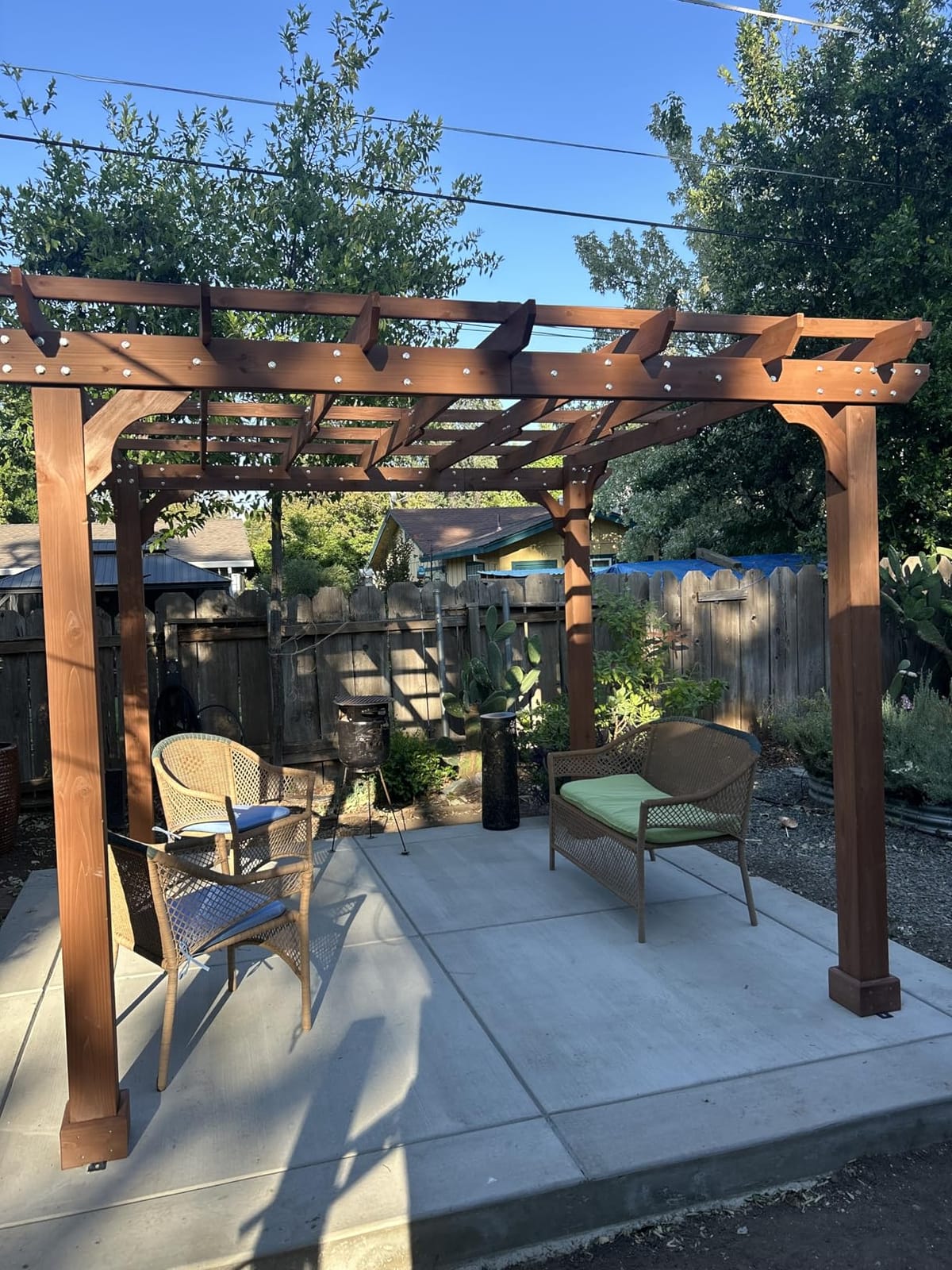 MUPATER 10x12 FT All Cedar Wooden Pergola, Kit with Stakes, Quality Supported Structure, Snow and Wind Supported, Outdoor Pergola with Cedar Framed for Backyard, Deck, Lawn customer photo 1