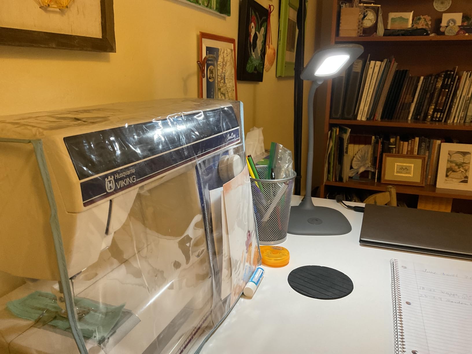 OttLite ClearSun LED Soft Touch Desk Lamp, 3 Brightness, White | Reduces Eyestrain | CRI 95 for Color Accuracy | Flexible 13.5-Inch Rubberized Neck customer photo 1