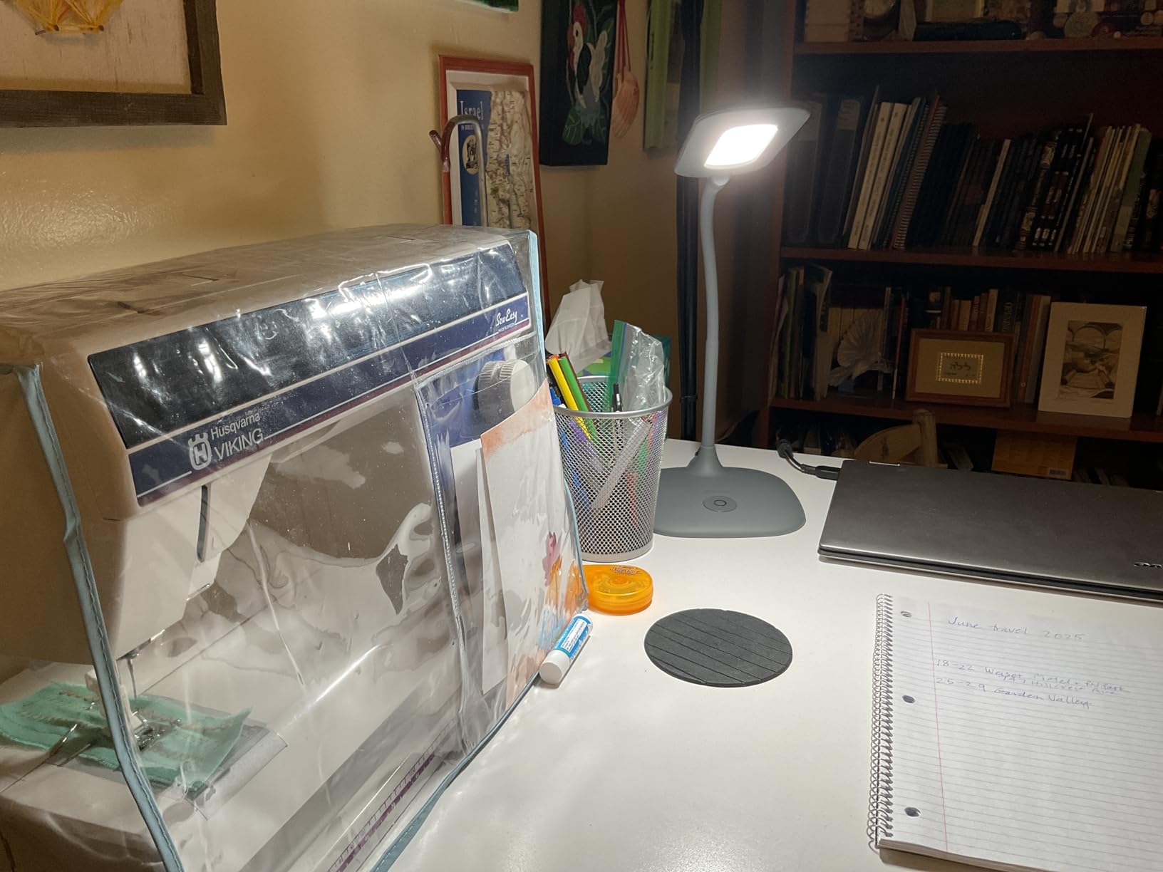 OttLite ClearSun LED Soft Touch Desk Lamp, 3 Brightness, White | Reduces Eyestrain | CRI 95 for Color Accuracy | Flexible 13.5-Inch Rubberized Neck customer photo 2