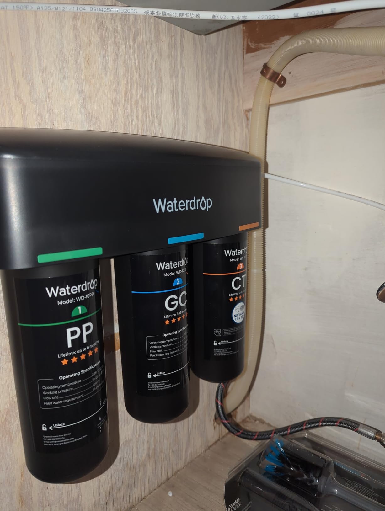 Waterdrop WD-TSA-UF 0.01 μm Ultra Filtration Under Sink Water Filter System | 9 Stage Under Sink Water Filtration System, Reduces Chlorine, Taste and Odor, Fluoride, Heavy Metals, Connects Directly to Your Faucet customer photo 2