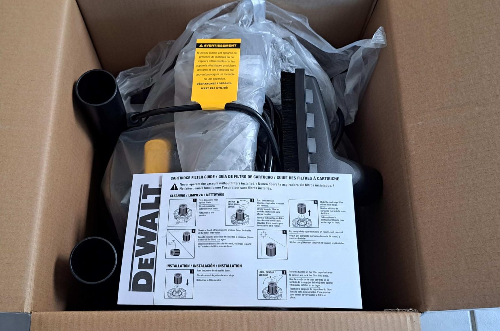 DEWALT STEALTHSONIC 5 Gallon Shop Vacuum Wet and Dry, 4 Peak HP, DXV05S-QT | Powerful Suction & Portable Shop Vac with Attachments, Ultra Quiet Wet Dry Vacuum for Home, Garage, Car, Workshop, Jobsite customer photo 1