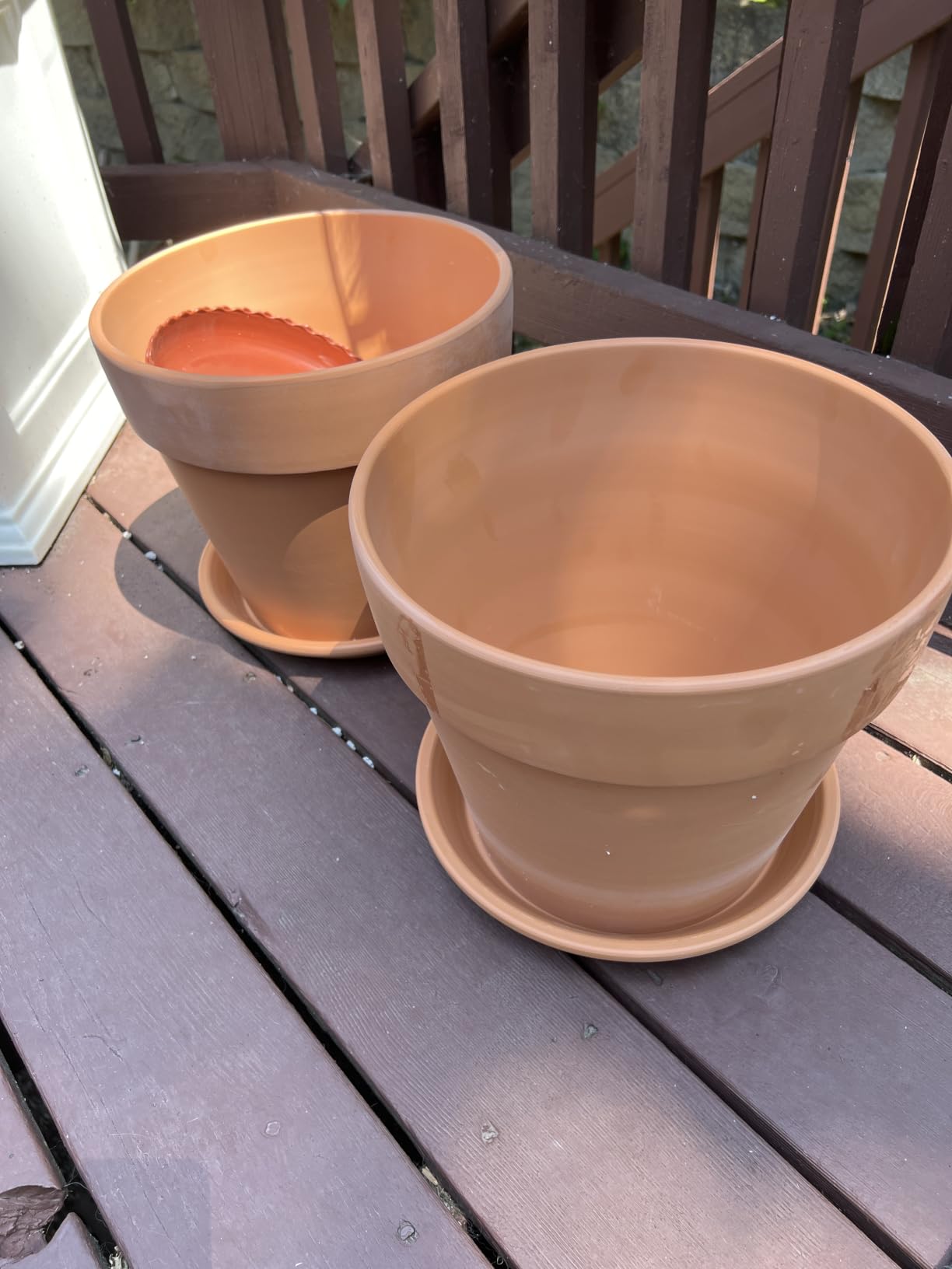 INGOFIN Terracotta Pot with Saucer - 10 Inch Ceramic Clay Pot for Plants with Drainage Hole, Large Terra Cotta Flower Planter with Tray for Indoor Outdoor Plants customer photo 1
