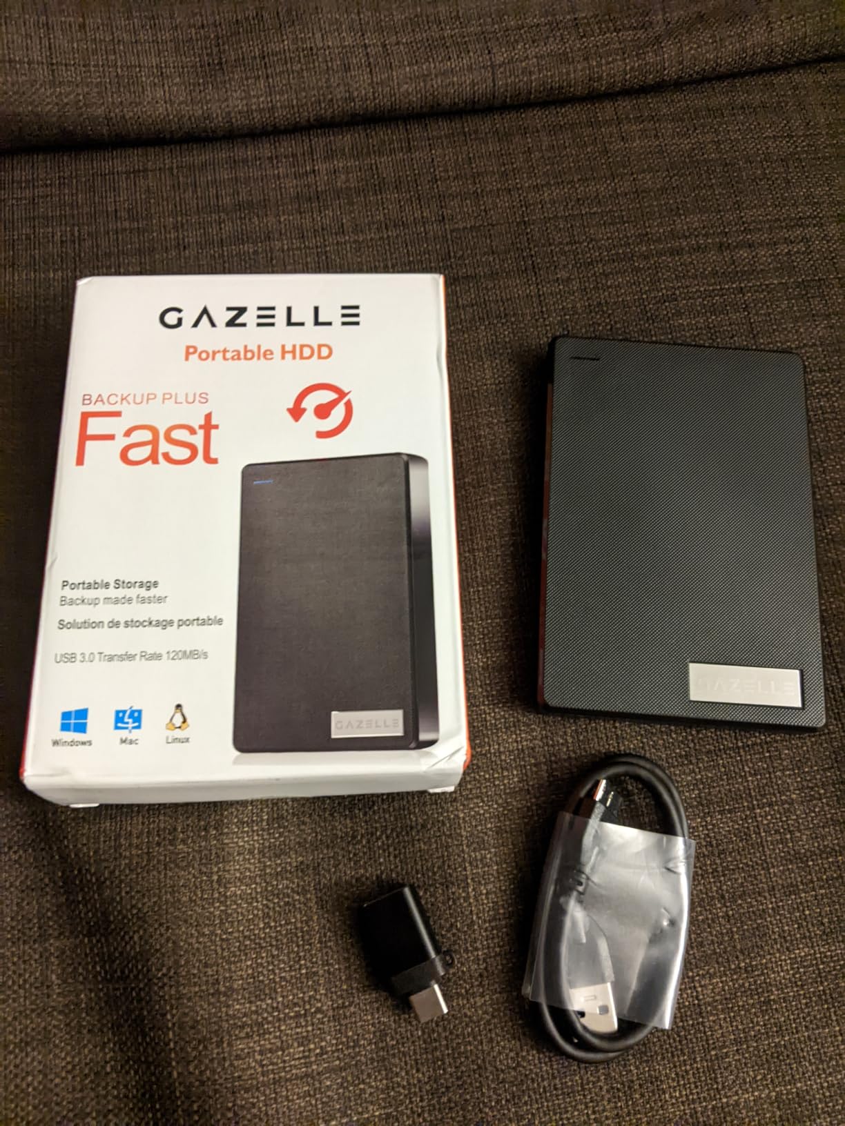 GAZELLE High-Speed 1TB Ultra Slim Portable External Hard Drive - 2-in-1 Type C & USB 3.0, Compatible with PC, Mac, Laptop, PS4, Xbox, iPad, Tablet, Mobile (Black) - 1 Year Warranty customer photo 2