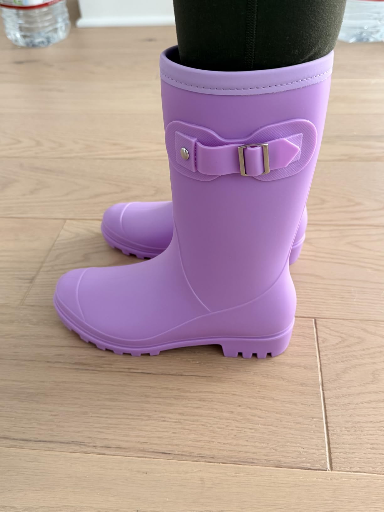 Women's Mid Calf Rain Boots Waterproof Fashion Garden Shoes Anti-slipping Rainboots For Women Comfortable Insole Light Rain Shoes customer photo 1