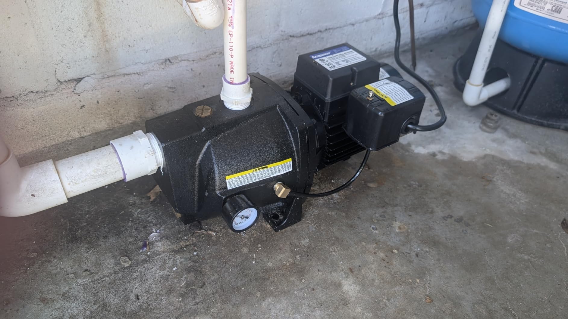 Acquaer Shallow Well Jet Pump, Cast Iron, Well Depth Up to 25ft, 115V/230V Dual Voltage, Automatic Pressure Switch customer photo 2