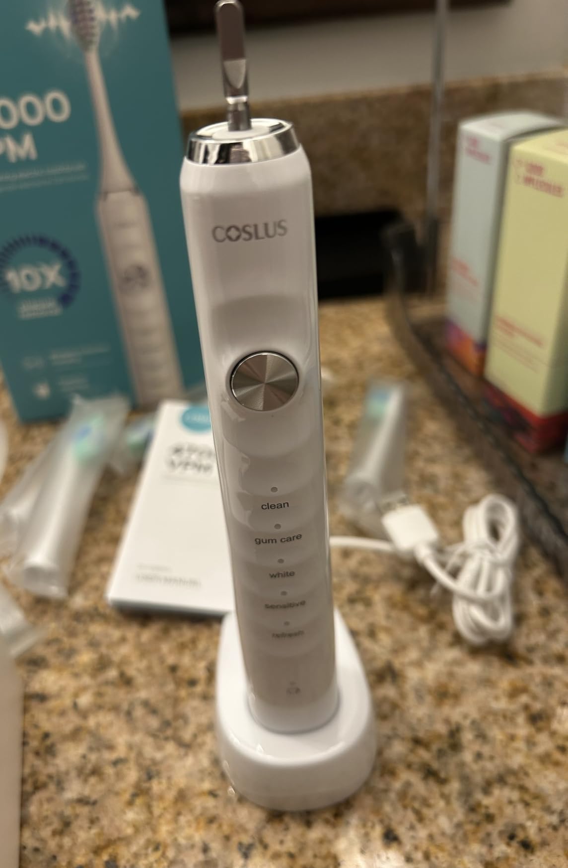 COSLUS C40 Sonic Electric Toothbrush for Adults & Family, Black, 1PC customer photo 2