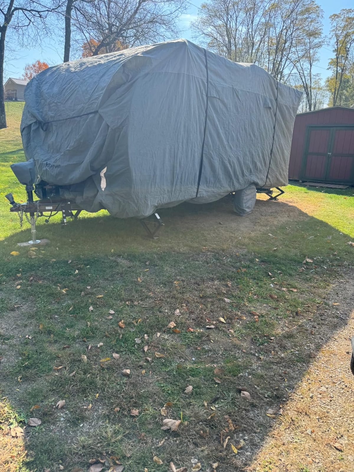 Travel Trailer RV Cover 30-33FT, Upgraded 7-Layer Top, Windproof | UV & Water-Resistant Toy Hauler Camper Cover for Winter; Includes Tongue Jack & Tire Covers, Windproof Ropes & Gutter Covers customer photo 1