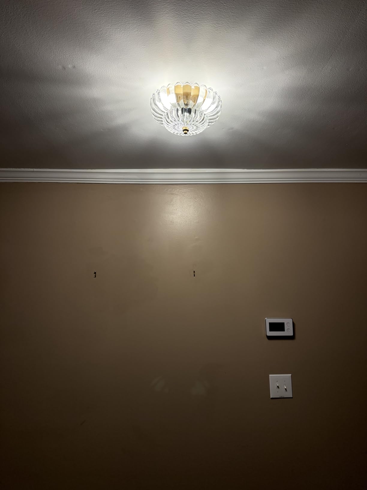 HYDELITE Gold Flush Mount Ceiling Light with Scalloped Frosted Milk Glass | Modern Brass Semi Flush Mount Ceiling Light Vintage Close to Ceiling for Bathroom Bedroom Entryway Kitchen customer photo 2