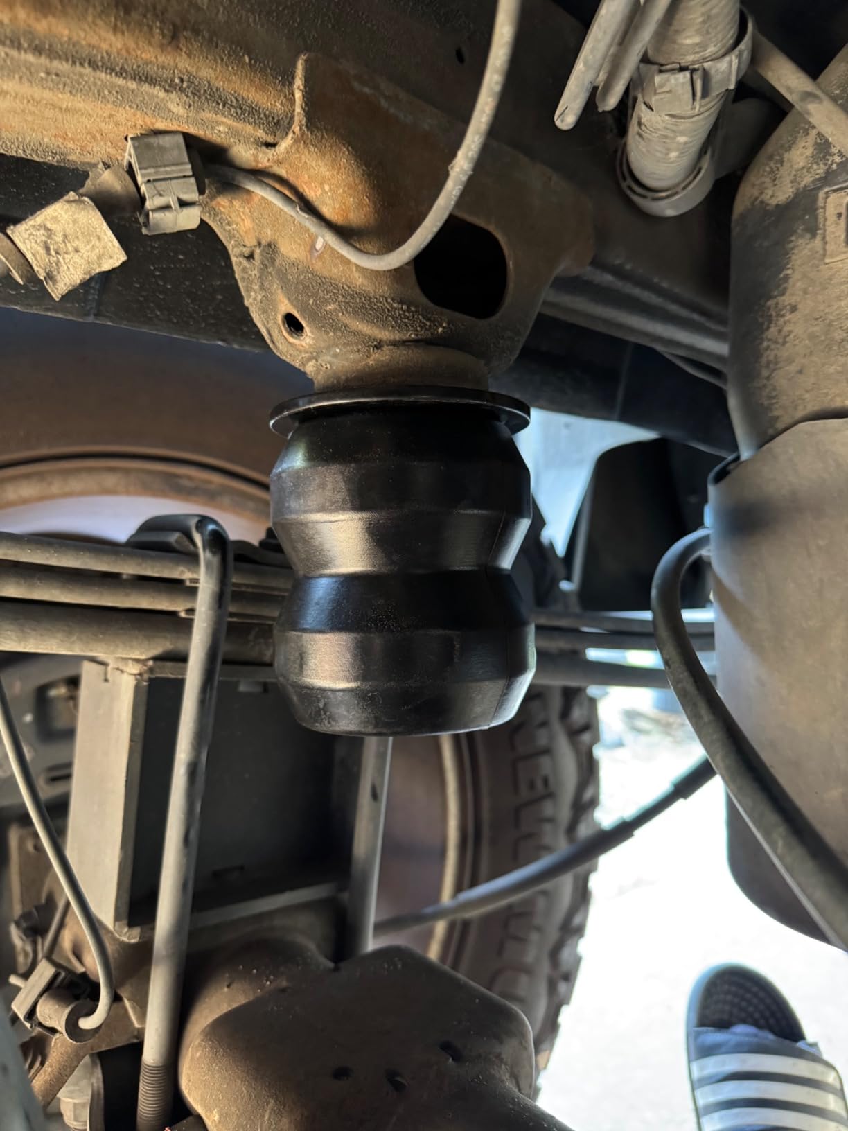 RULLINE Enhanced Rear Suspension Bump Stops Compatible With 1999-2021 Silverado 1500 & Sierra 1500-2WD/4WD Off-Road, 8600 lbs Capacity, Compatible With Chevy & GMC Pickup Trucks customer photo 1