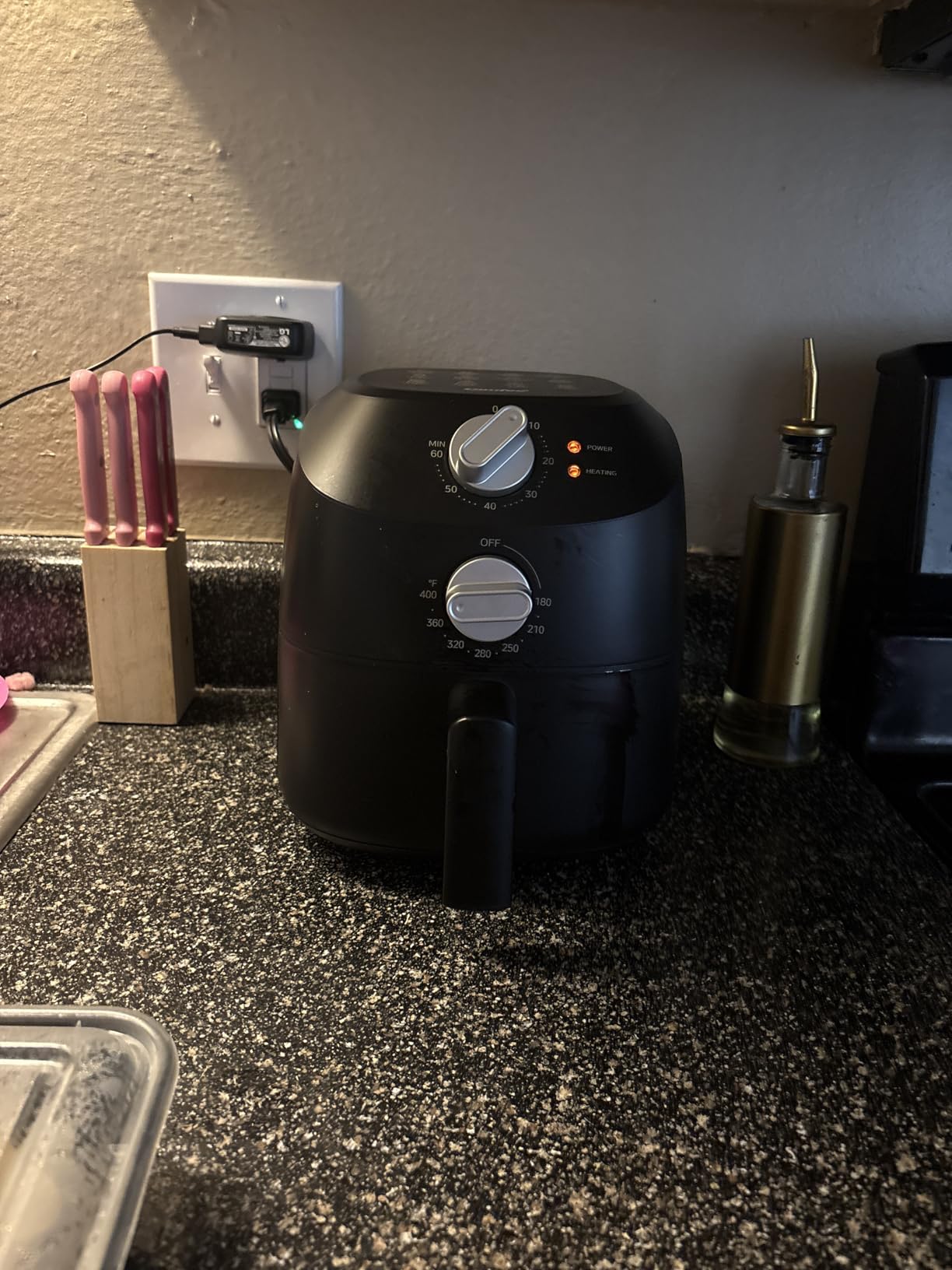 COMFEE' Compact 2.1-Quart Mini Air Fryer for Small Kitchens, Black | Compact size, knob control, perfect for 1-2 servings, built-in menu guide on top, nonstick basket, dishwasher-safe basket customer photo 2