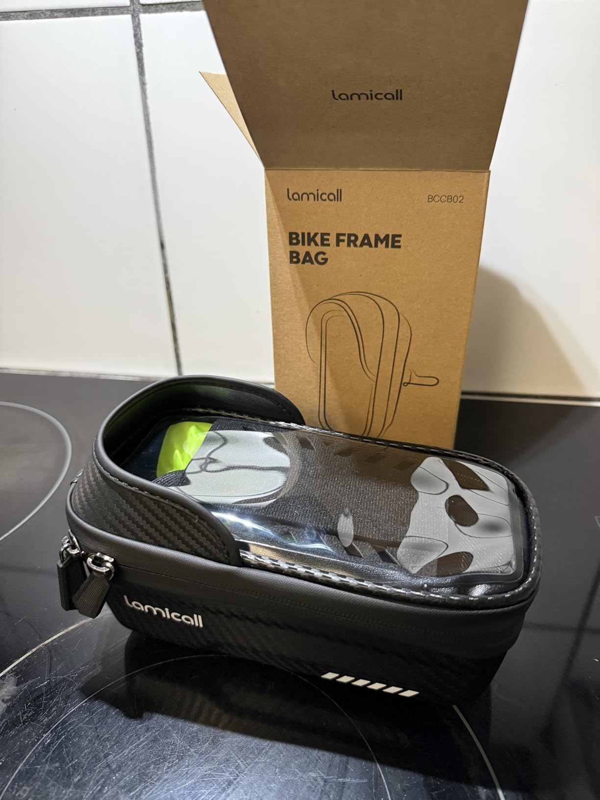 Lamicall Bike Frame Bag Waterproof - [1s Release] Bike Phone Mount Holder | 2 in1 Bicycle Top Tube Bag, Cycling Pouch with Rain Cover, Bikes Accessories Gifts for Phones Under 7