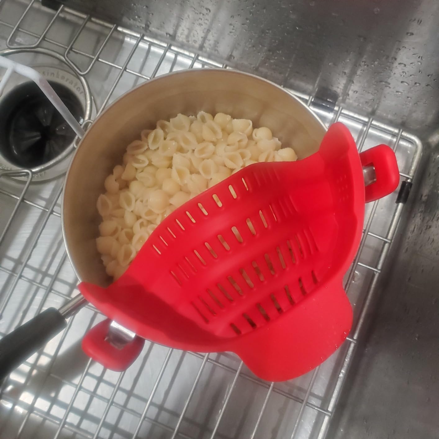 PERFECT PASTA PAL Clip-On Silicone Pot Strainer for Pasta and Vegetables customer photo 1