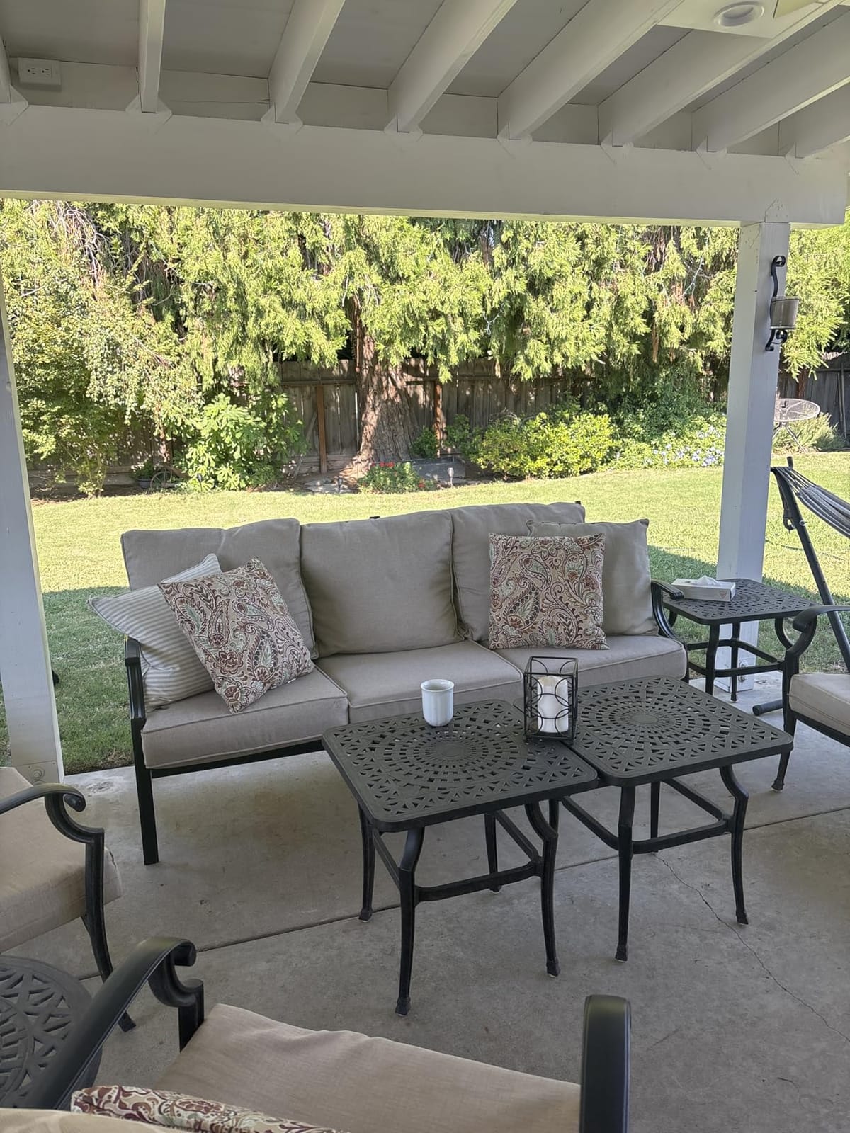 SUNSHINE VALLEY, 3-Seat Outdoor Patio Sofa, Metal Frame, Beige | Deep Seating, All-Weather, E-Coated and Powder-Coated Frame, 900 lb Capacity customer photo 2