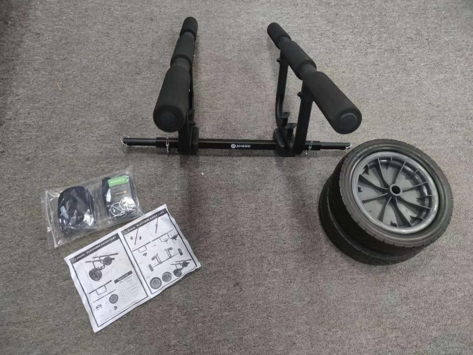Heavy Duty Kayak Cart, Width Adjustable Canoe Cart with 12inch Flatfree Beach Wheels Boat Dolly Cart Transport Carrier customer photo 1