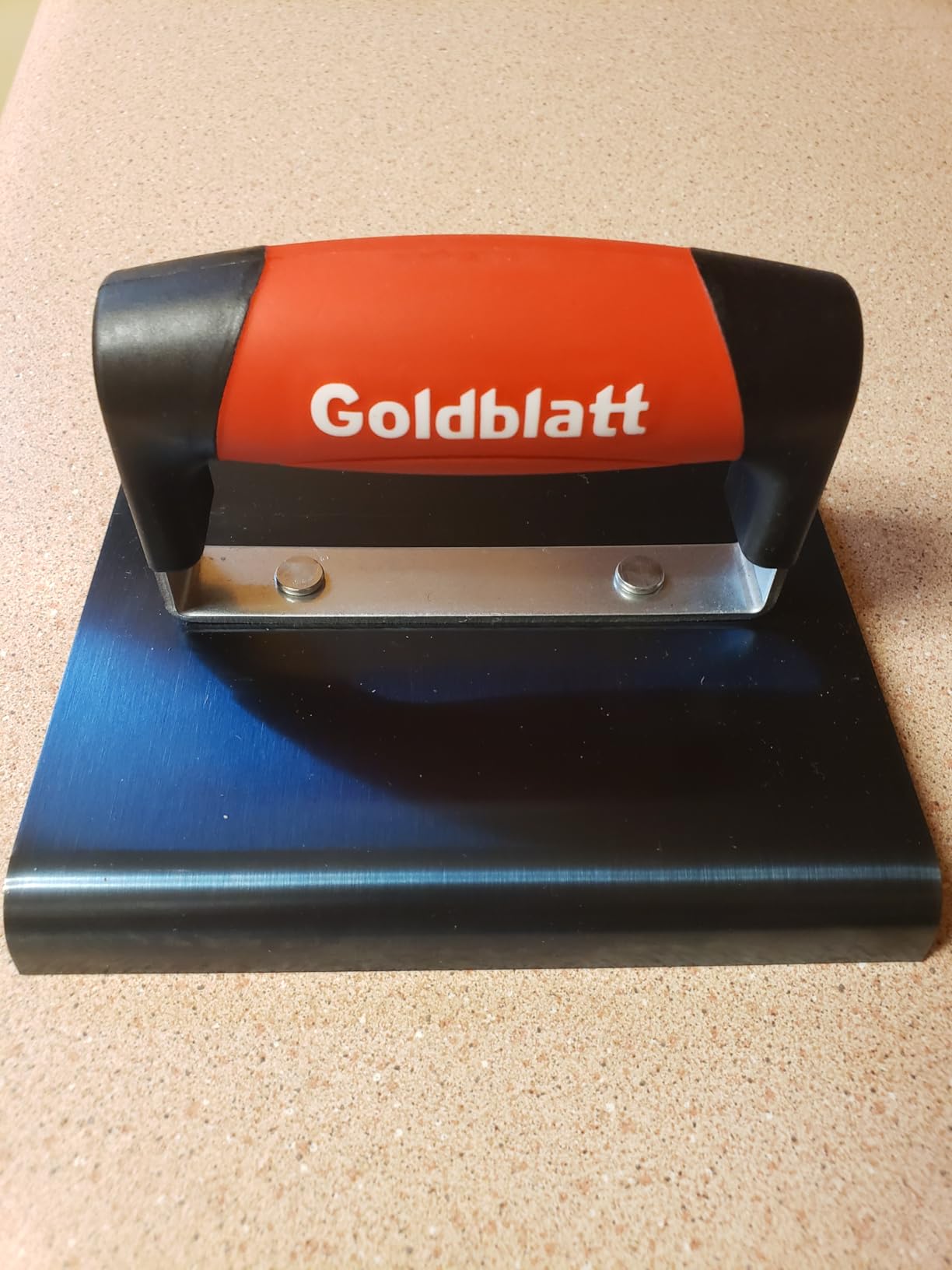 Goldblatt Concrete Edger Tool, 6 x 6 Blue Steel Edger (3/8R, 1/2L) - High Carbon Steel Concrete Finishing Tools, Masonry Hand Tool with Soft Grip, Sturdy Steel Mounting customer photo 1