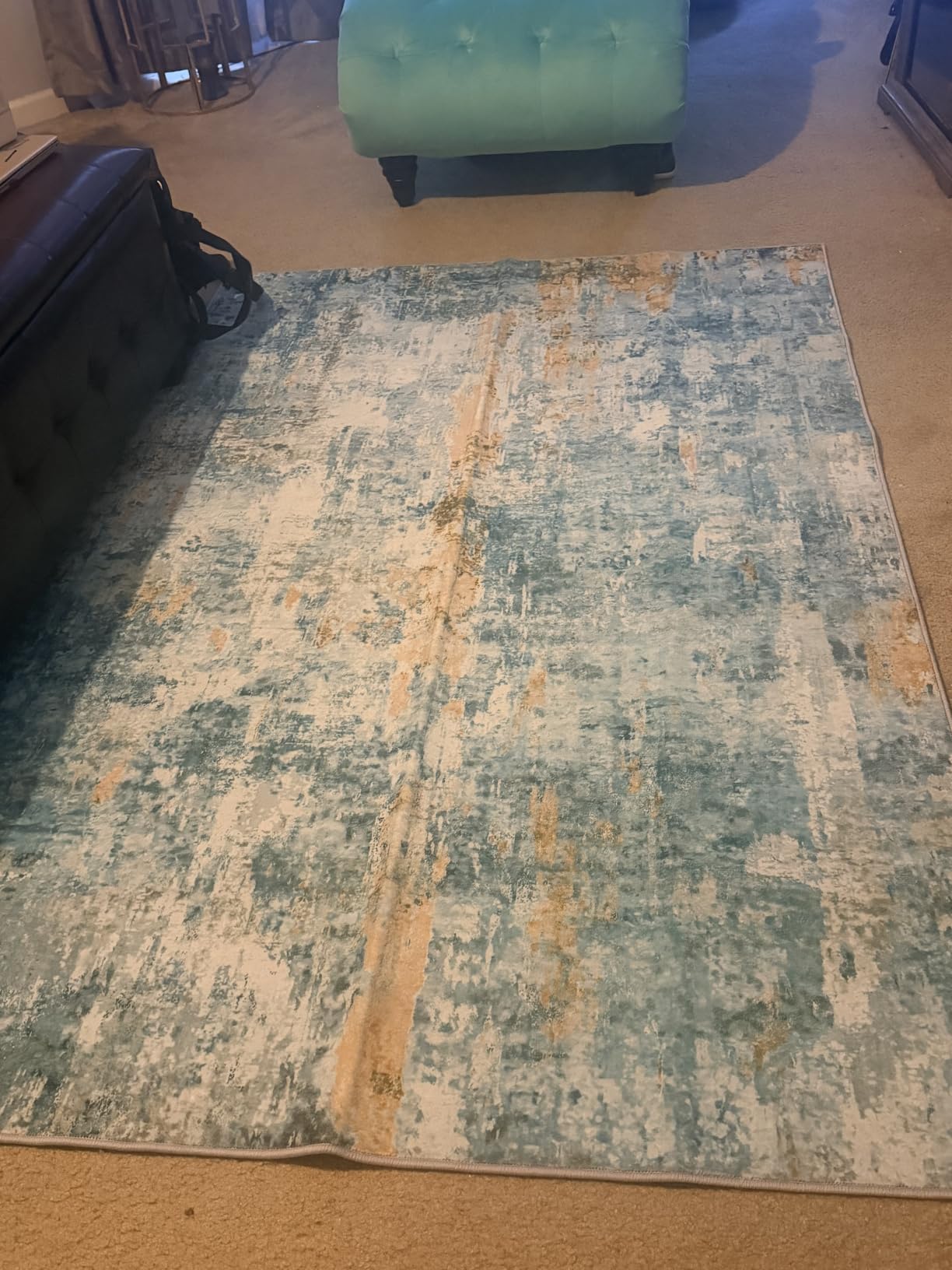 Living Room Rug 5x7 Gray Area Rug Machine Washable Boho Rug Non Slip Abstract Vintage Indoor Large Rugs for Bedroom, Classroom, College Dorm, Farmhouse, Dining Room, Kids Playroom customer photo 2
