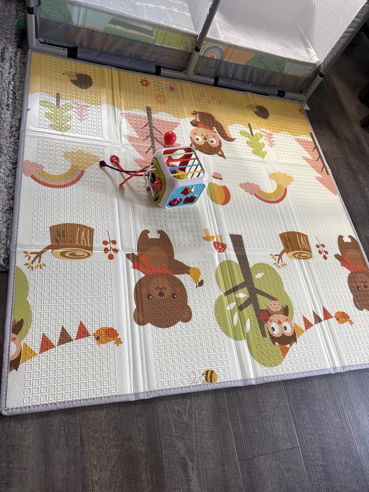 XVISHX Baby Play Mat, 50 x 50 Inch Play Mat Perfect for Use Baby Playpen, Foldable Baby Foam Playmat for Floor, Portable Waterproof Activity PlayMats for Babies, Infants and Toddlers customer photo 1