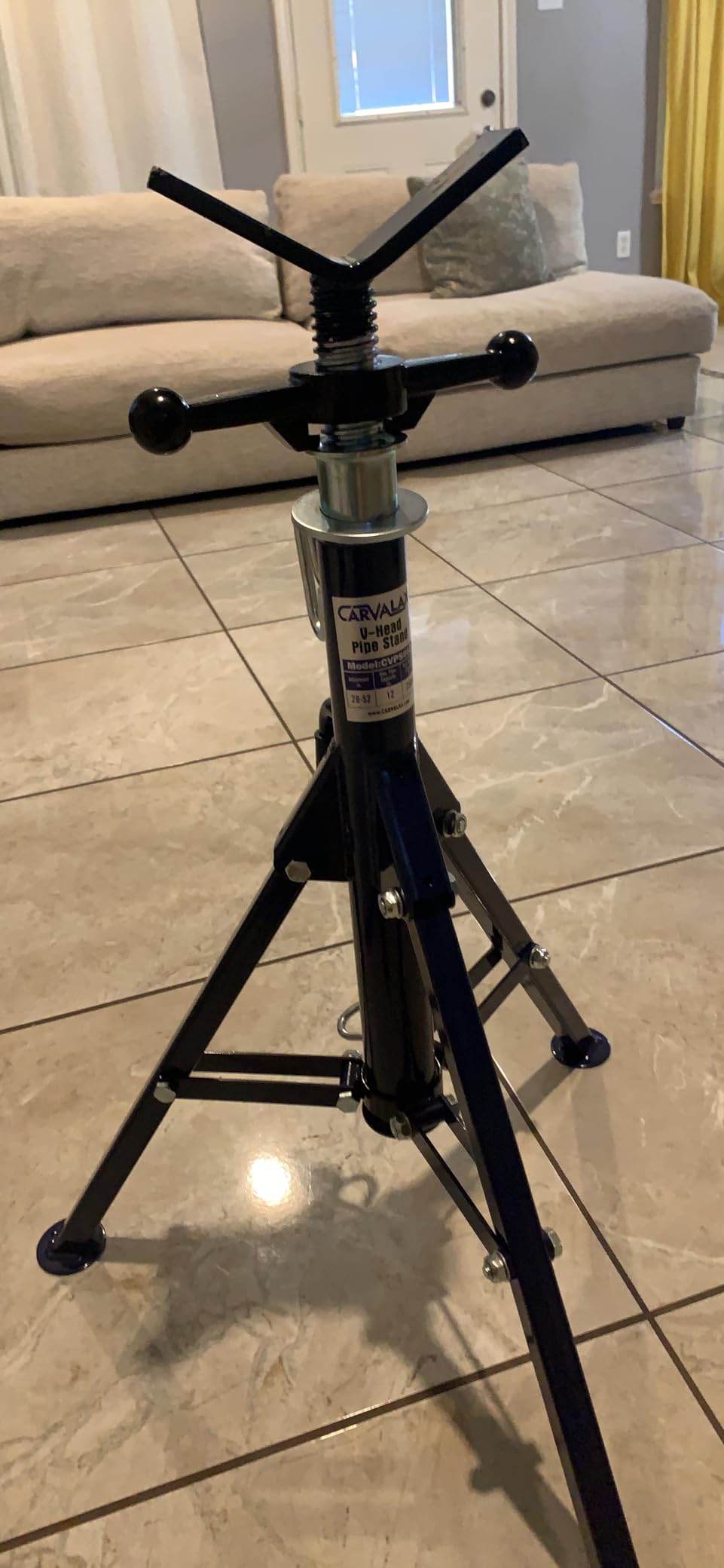CARVALAX V-Head Pipe Jack Stands, Adjustable Pipe Stand for Welding customer photo 2