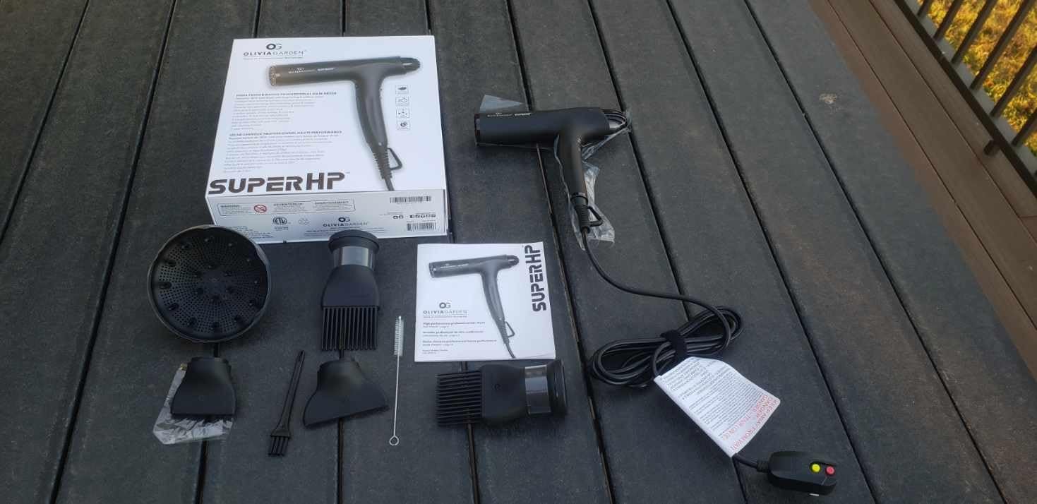 Olivia Garden 1875W SuperHP Professional Hair Dryer for All Hair Types - Quiet, Fast Drying Blow Dryer - Powerful Ionic Generator - 5 Attachments, Including 2 Comb and 1 Diffuser Attachments customer photo 1