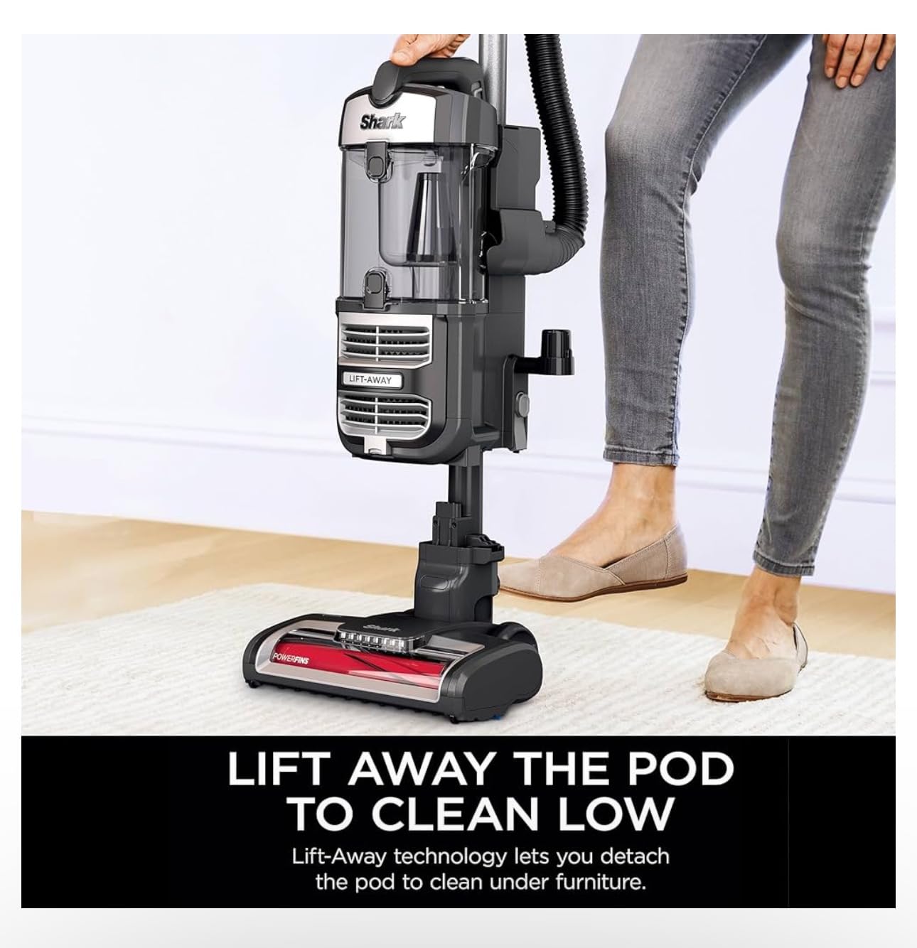Shark UV730 Navigator Lift-Away Upright Vacuum, PowerFins HairPro Self-Cleaning Brushroll, HEPA Filter with Anti-Allergen Technology, LED Headlights, Swivel Steering, Gray (Renewed) customer photo 1