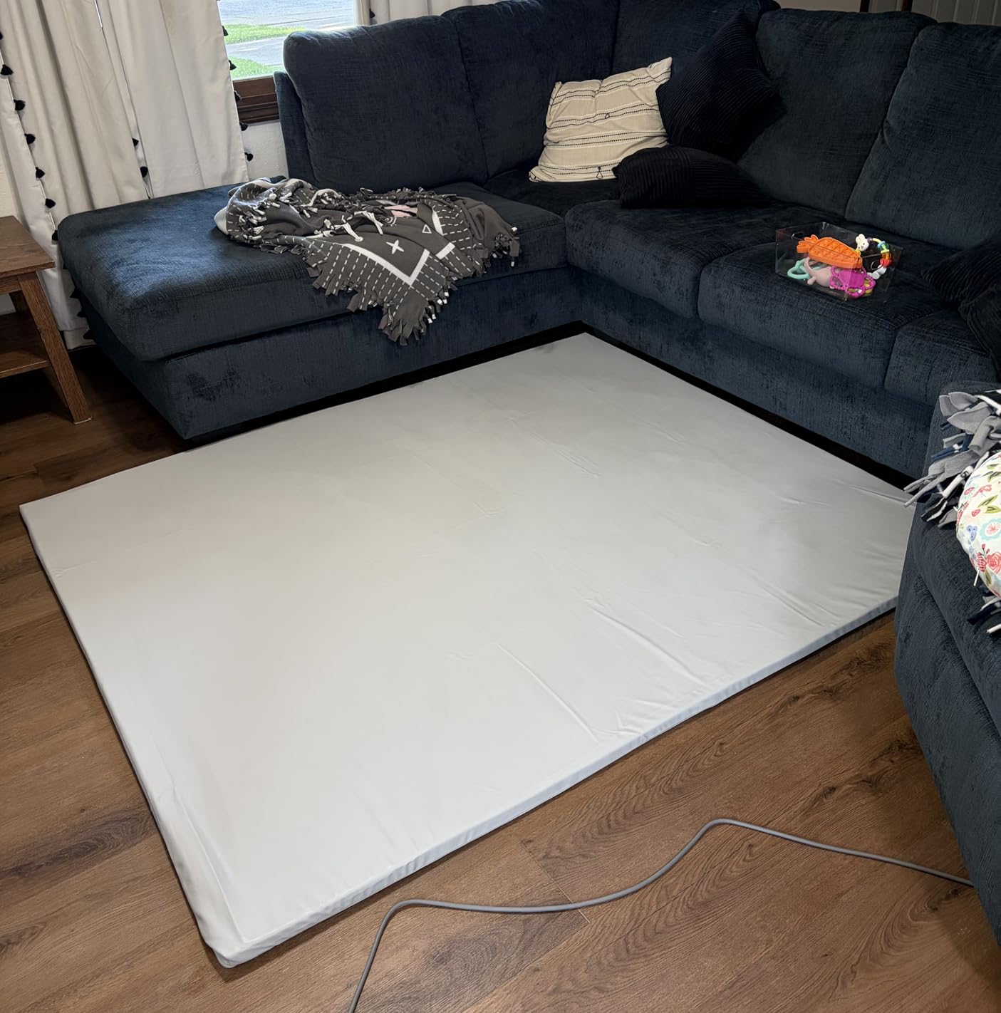 Blissful Diary Vegan Leather Baby Play Mat, 50''x50'', Taupe | Thick Cushion, Safe and Soft Fabric, Waterproof and Wipe Clean, Indoor Use, Non-Slip Bottom, Stylish Modern Decor customer photo 1