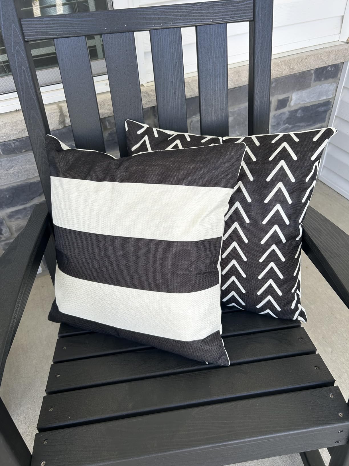 MIULEE Set of 4 Decorative Outdoor Pillows with Printed Pattern 18x18 | Decorative Water Resistant Pillow Cushion for Patio and Garden customer photo 1