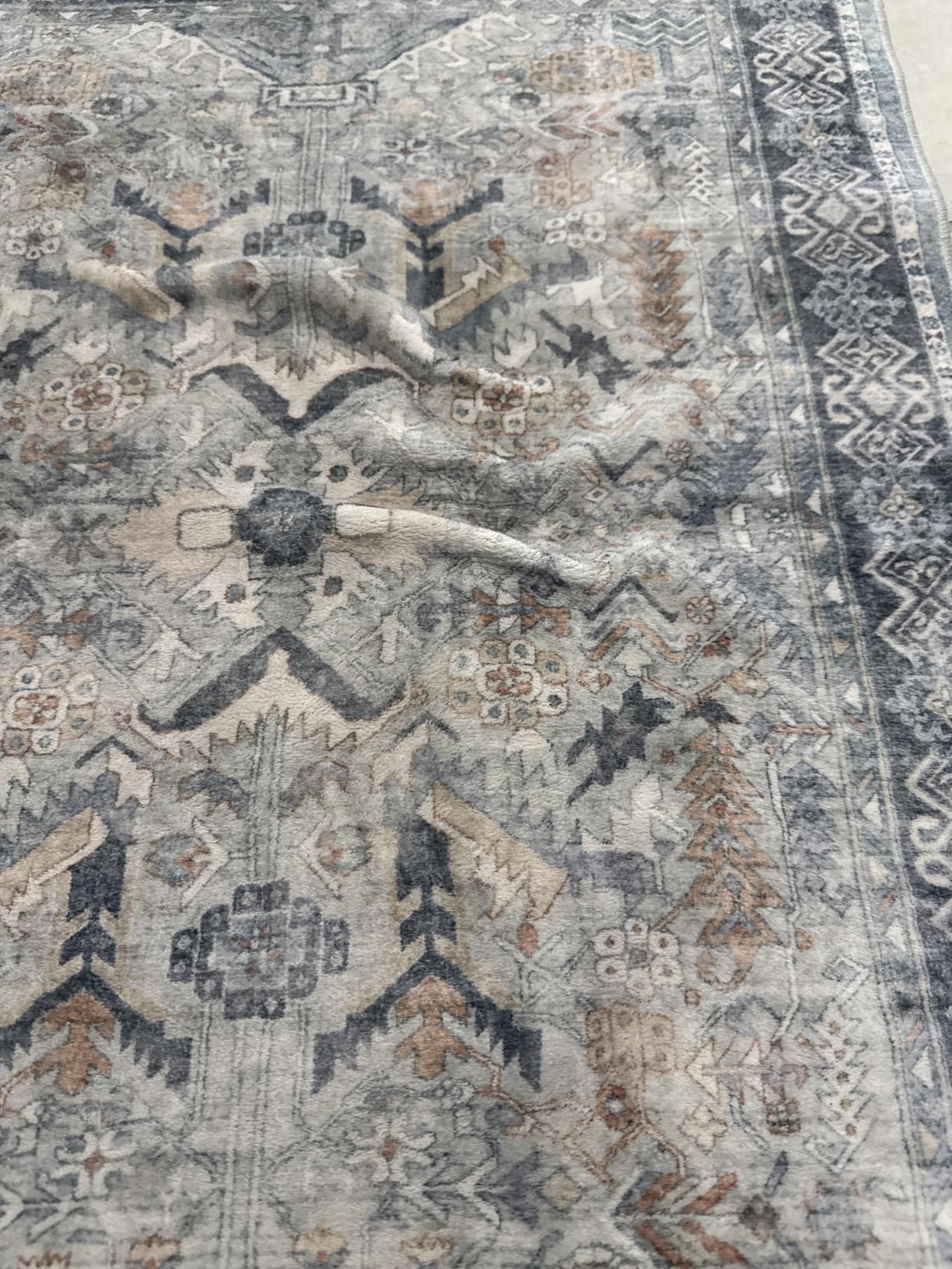 Washable Entryway Area Rug 2x3 - Small Entrance Rug Vintage Distressed Mat Oriental Non-Slip Non-Shedding Carpet Soft Thin Stain Resistant Indoor Floor Doormat for Bedroom Bathroom Kitchen (Beige,2x3) customer photo 2