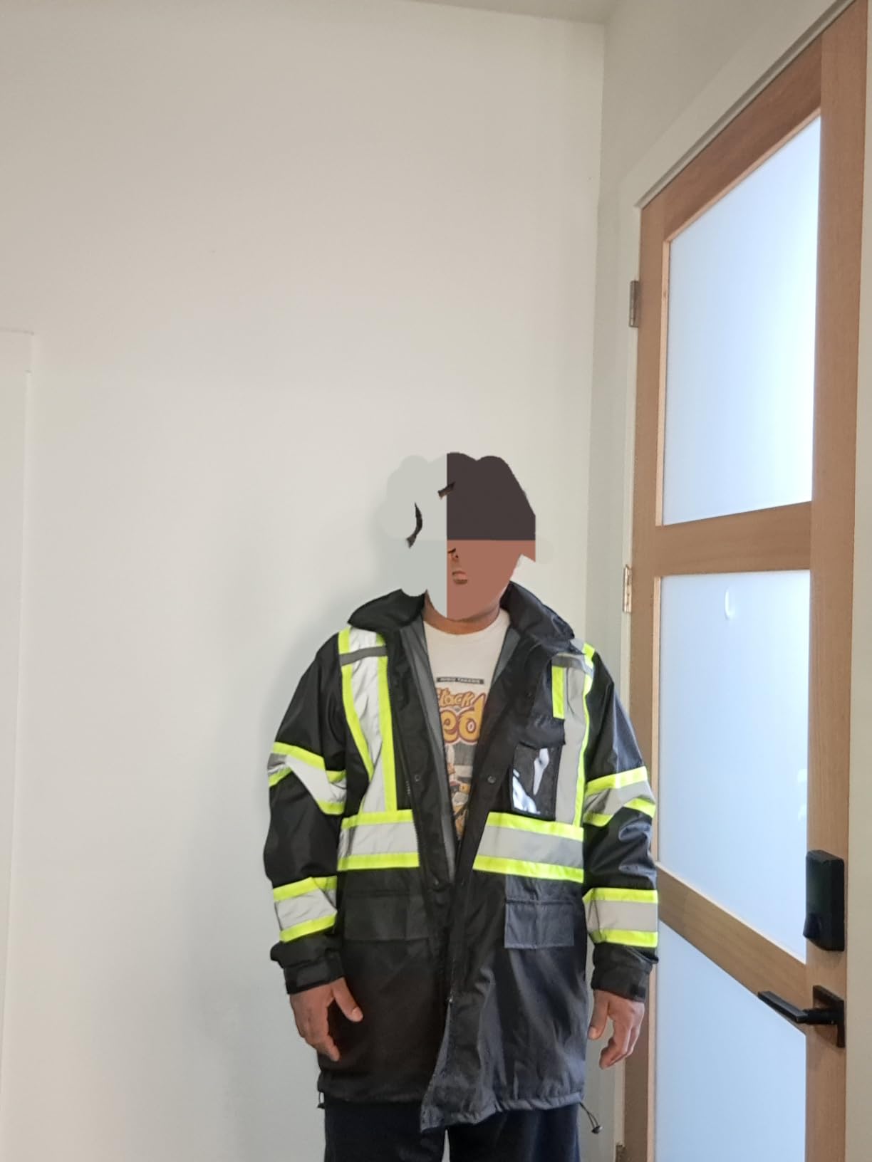 JKSafety Hi Vis Rain Jacket for Men Women Safety Rain Gear Black XL customer photo 1