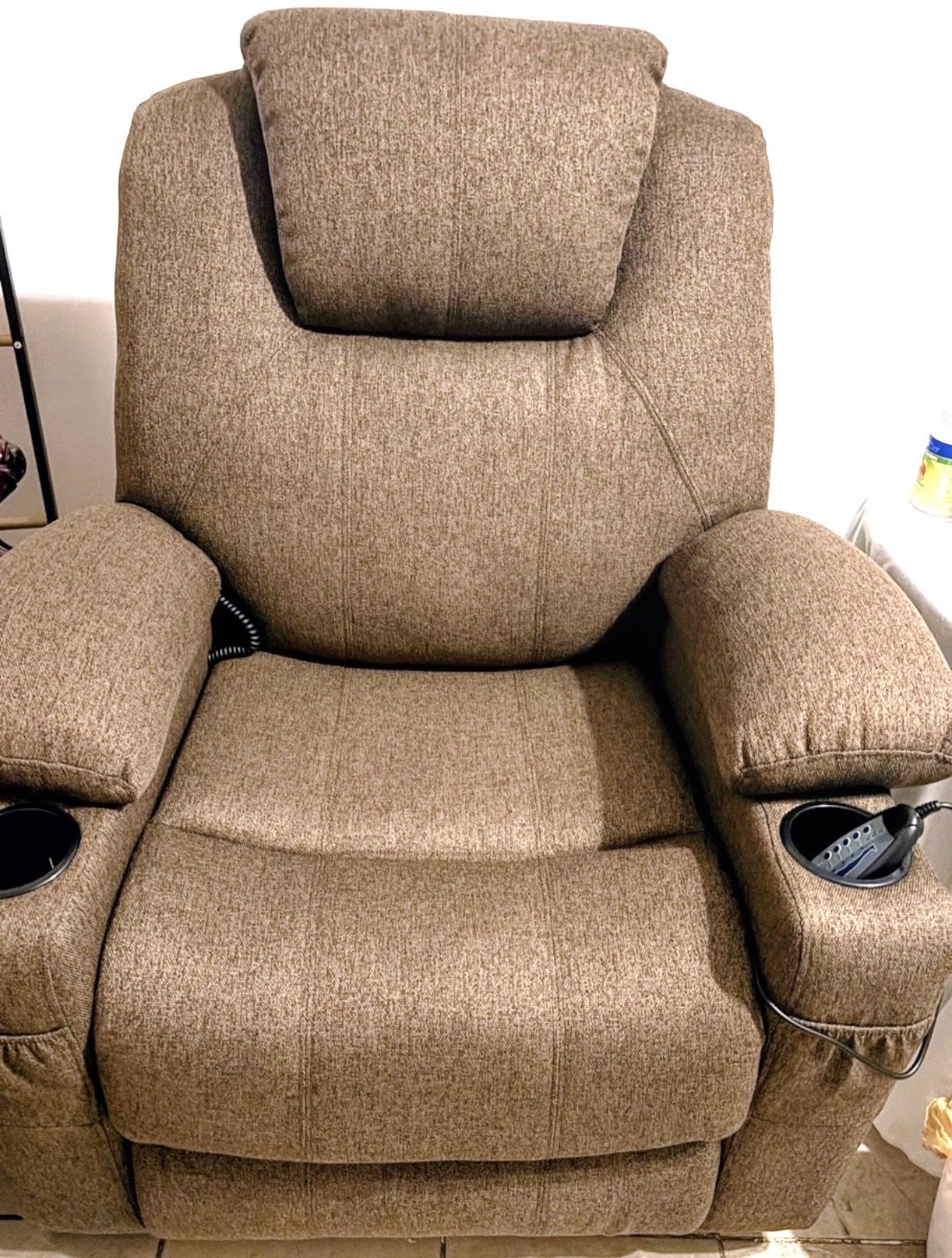 MCombo Power Lift Recliner Chair for Elderly 7141 (Admiral, Small) | Heat and Massage, Breathable Fabric, USB & Type C Charging Port, FSC Certified customer photo 1