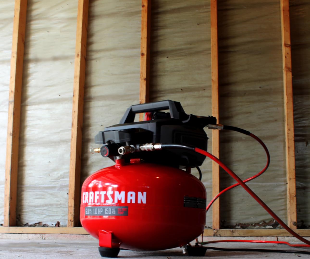 CRAFTSMAN 6 Gallon 150 PSI Oil-Free Pancake Air Compressor CMXECXA02106410 | 2.6 SCFM at 90 PSI with Dual Couplers for Nailers, Tire Inflation, and Woodworking customer photo 2