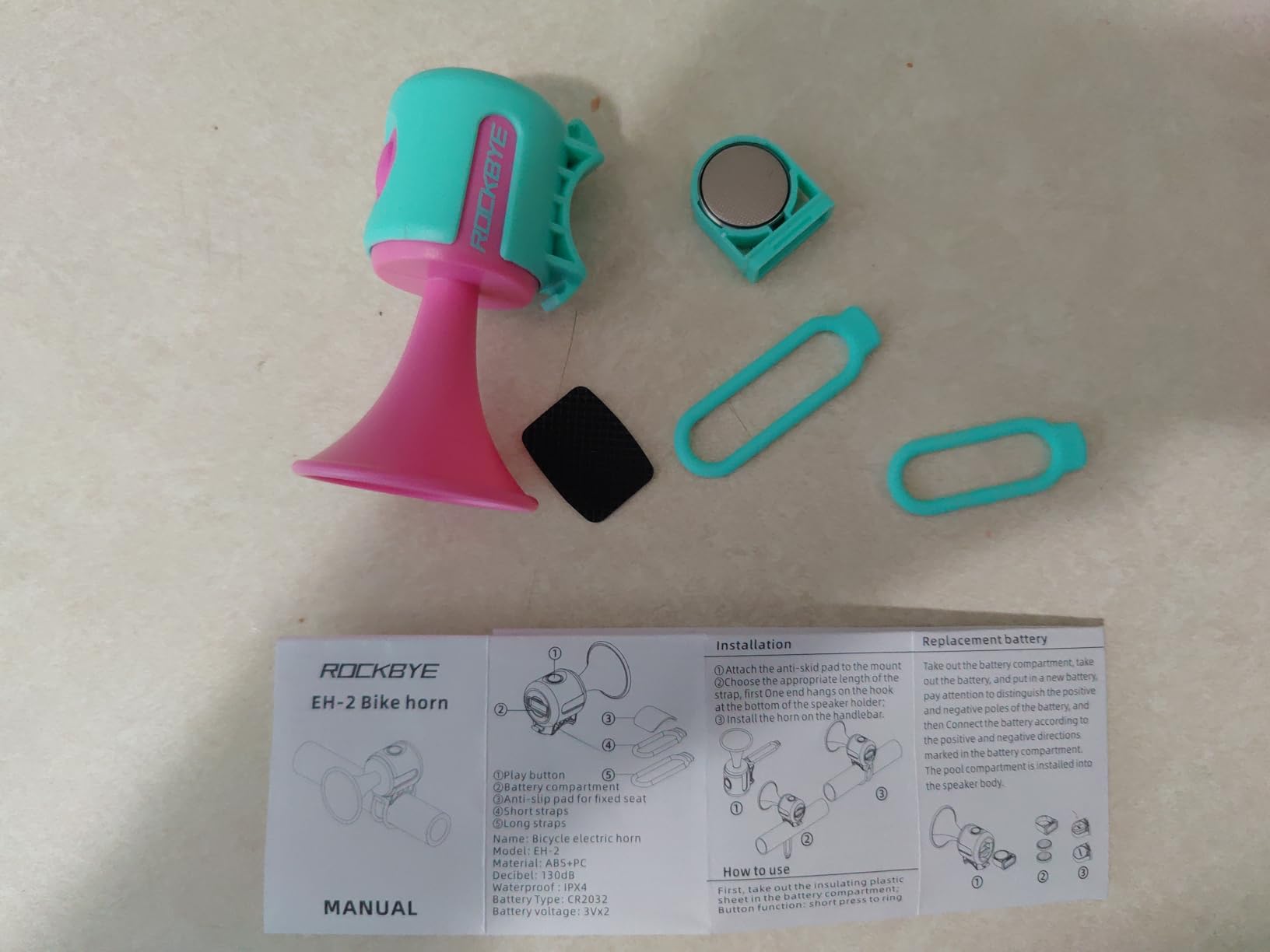 Electric Bike Horn 130db Loud Bicycle Horn, Bike Bell for 22.2-32mm Handlebars Bike Horn for Adults with 3V Battery, Easy Installation Bicycle Bells for Adults Kids Mountain Bike/Scooter/Ebike customer photo 1