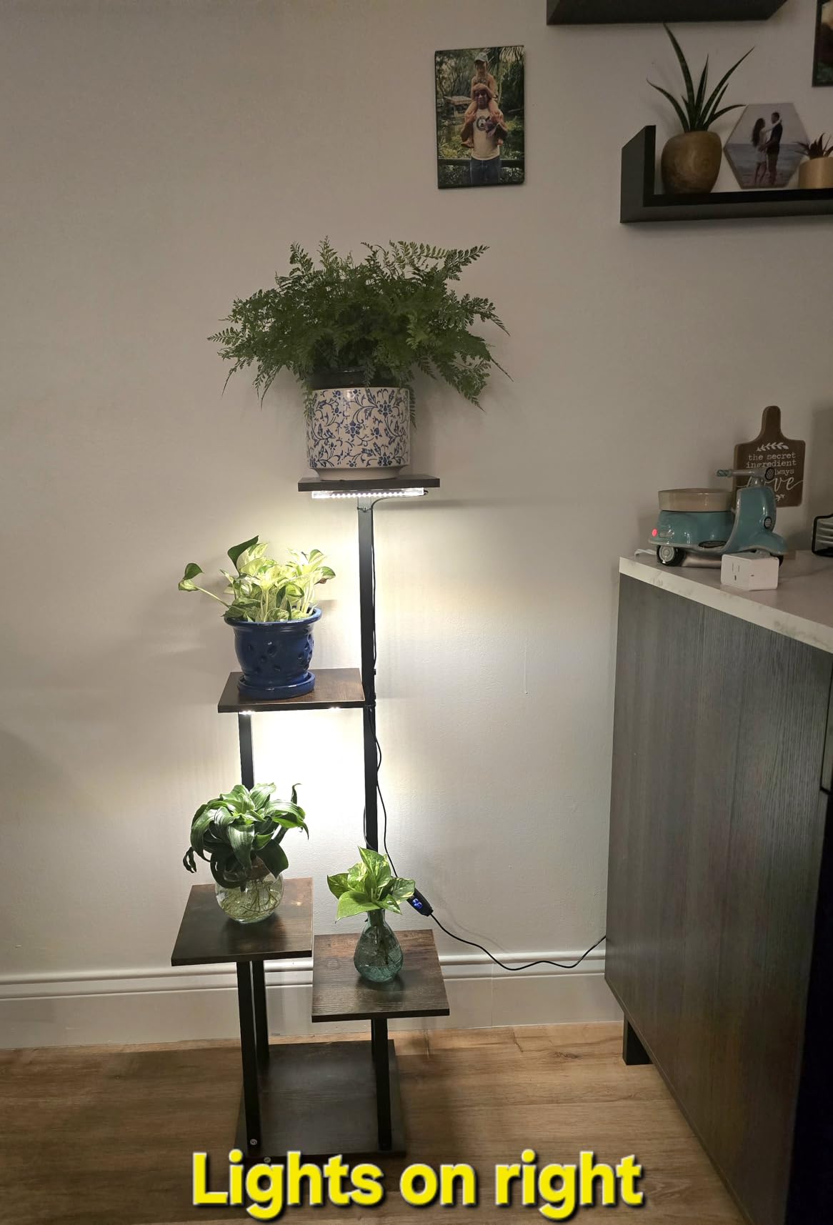 LATIBELL Indoor Corner Plant Stand with Grow Light, White, 2 Pack 5 Tier customer photo 2