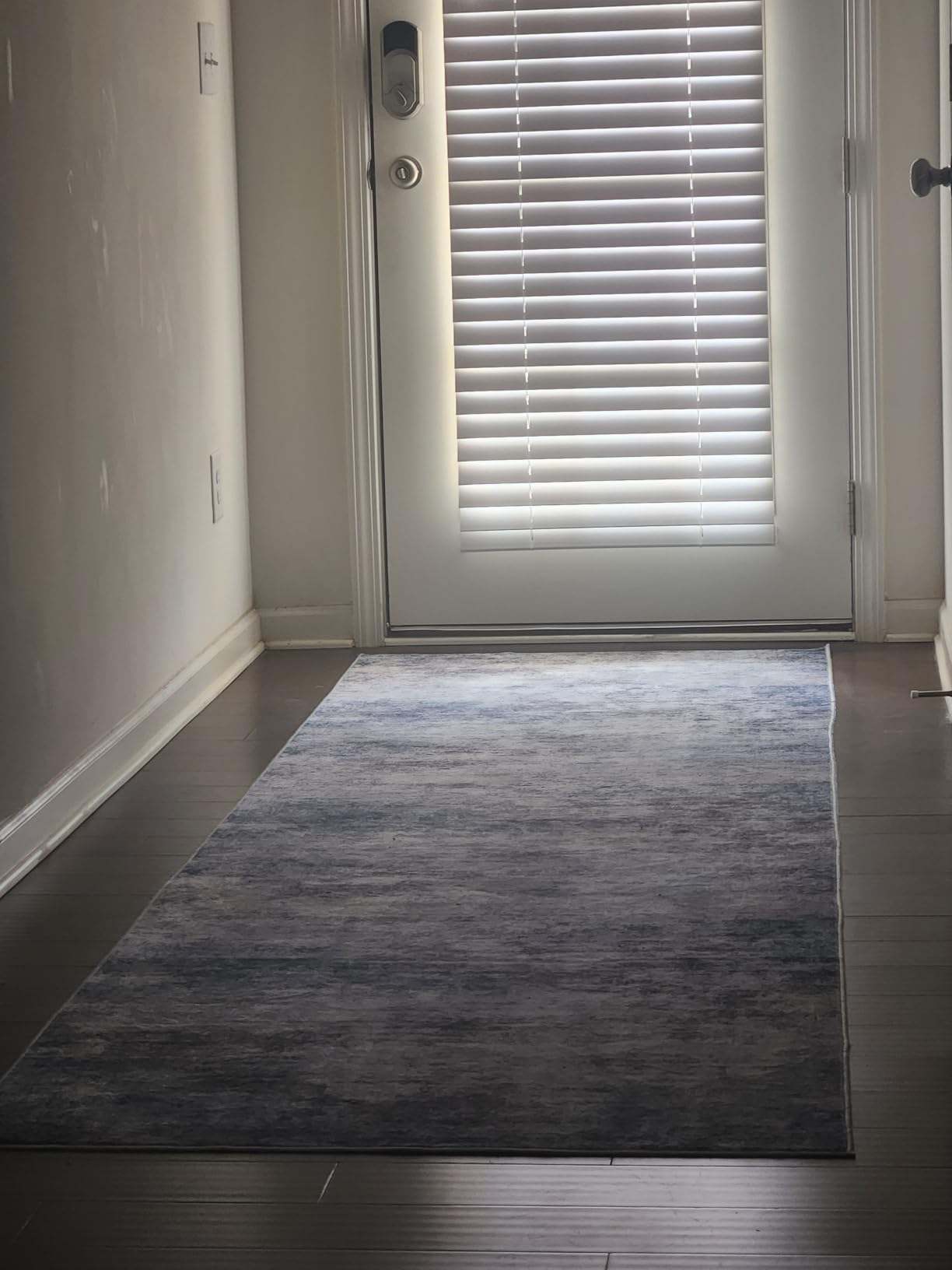 Washable Abstract 5x7 Area Rug: Low Pile and Non-Slip Rubber Backing Modern Large Soft Stain-Resistant Carpet for Living Room Bedroom Dining Room Kitchen and Home Office Blue Grey customer photo 2