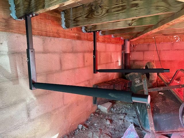 TRUSOON Ceiling Ladder Rack, 150 lbs Garage Storage, Adjustable | Rotating base fits any joist direction; 30.8 in arms hold ladders, kayak, surfboard; 10-18 in adjustable drop; EVA padded customer photo 2