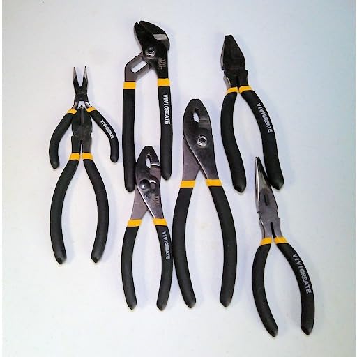 Vivicreate 7 Piece Pliers Set Heavy Duty Hand Tool Set with 8 Inch Groove Joint 8 Inch and 6 Inch Slip Joint 7 Inch Linesman 6 Inch Diagonal and Long Nose Pliers for Home Garage DIY Repair customer photo 2