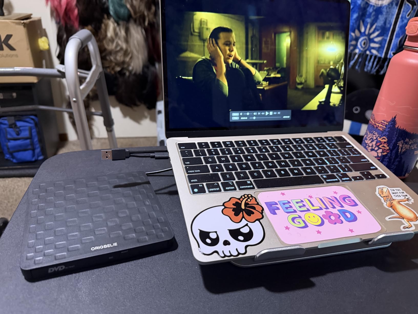 ORIGBELIE External CD DVD Drive for Laptop, USB 3.0 Type-C 13mm DVD Player customer photo 2