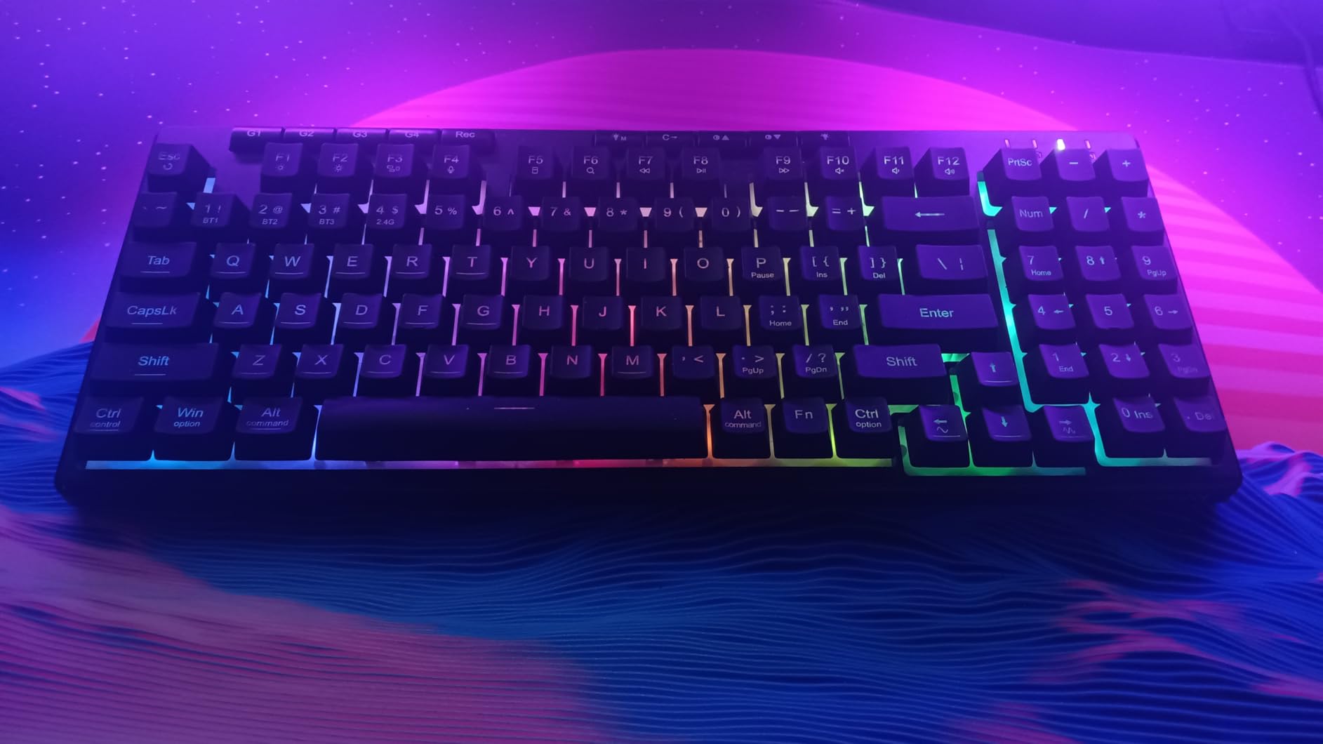 Redragon K517 Pro Wireless Gaming Keyboard, RGB Backlit, Tri-Mode BT/2.4GHz/USB-C, Mechanical Feel 94 Keys Computer Keyboard with 4 Macro Keys, Number Pad, 4000mAh Battery for Win/MAC customer photo 2