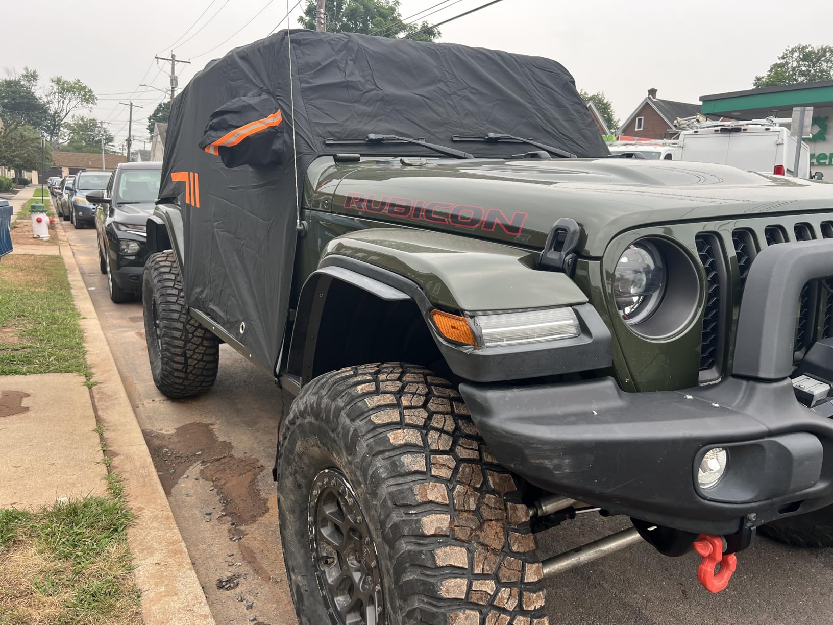JOYTUTUS Wrangler Cab Cover Waterproof 4 Door for Wrangler JK JL 4 Doors 2007-2026, Paint-Safe Lining Car Cover with Zipper Access, UV50+ Windproof All-Weather Protection, Top On/Off Compatible customer photo 2