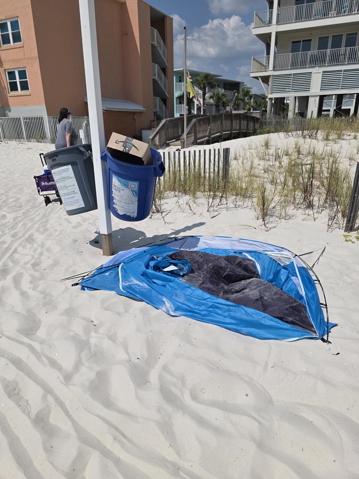 Beach Tent, Portable Sun Shelter for 2/3/4/6-8 Person with UPF 50+ UV Protection, Easy Setup Waterproof Beach Shade Canopy Cabana for Family Outdoor and Picnics, Fishing with Carrying Bag customer photo 2
