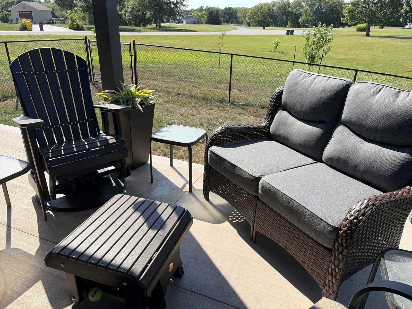 HILLGA Oversized 3-Seater Outdoor Couch with High Back and 6-Inch Cushions | Patio Chair, Wicker Sofa, Outdoor Seating, Porch Furniture, Deck Furniture, Poolside Porch Deck Yard, Lawn (Beige) customer photo 1