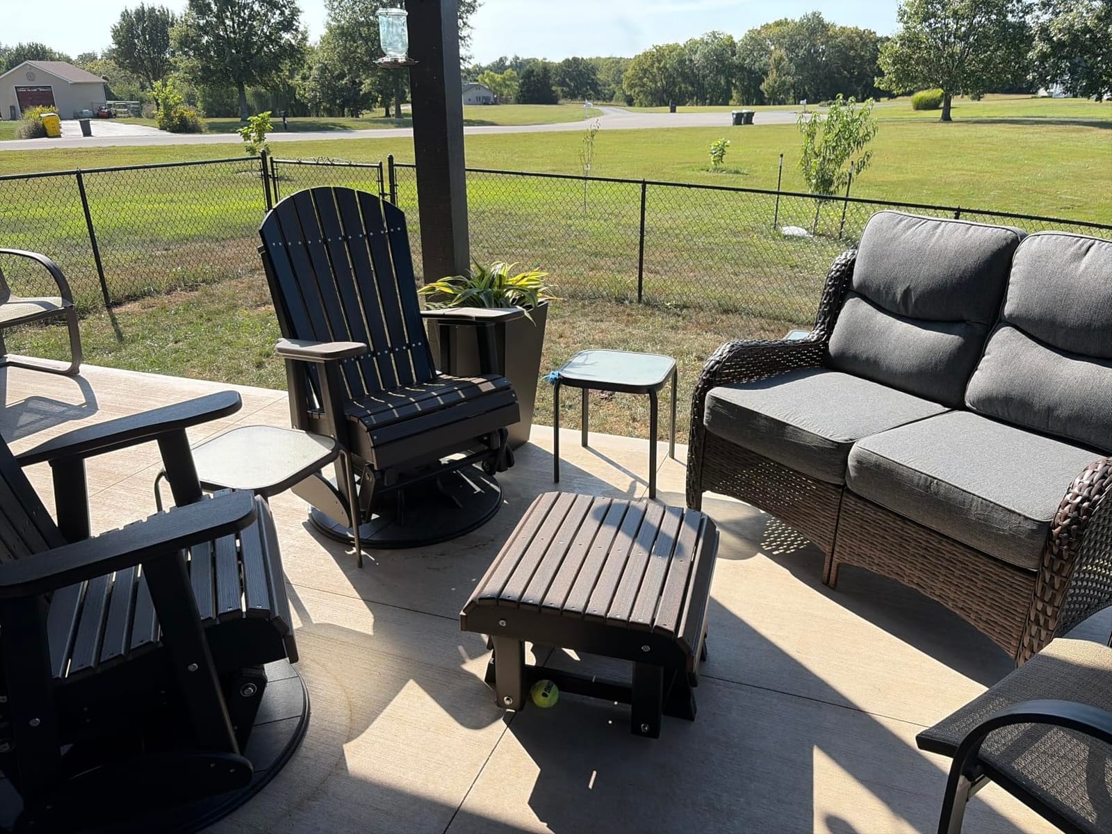 HILLGA Oversized 3-Seater Outdoor Couch with High Back and 6-Inch Cushions | Patio Chair, Wicker Sofa, Outdoor Seating, Porch Furniture, Deck Furniture, Poolside Porch Deck Yard, Lawn (Beige) customer photo 2