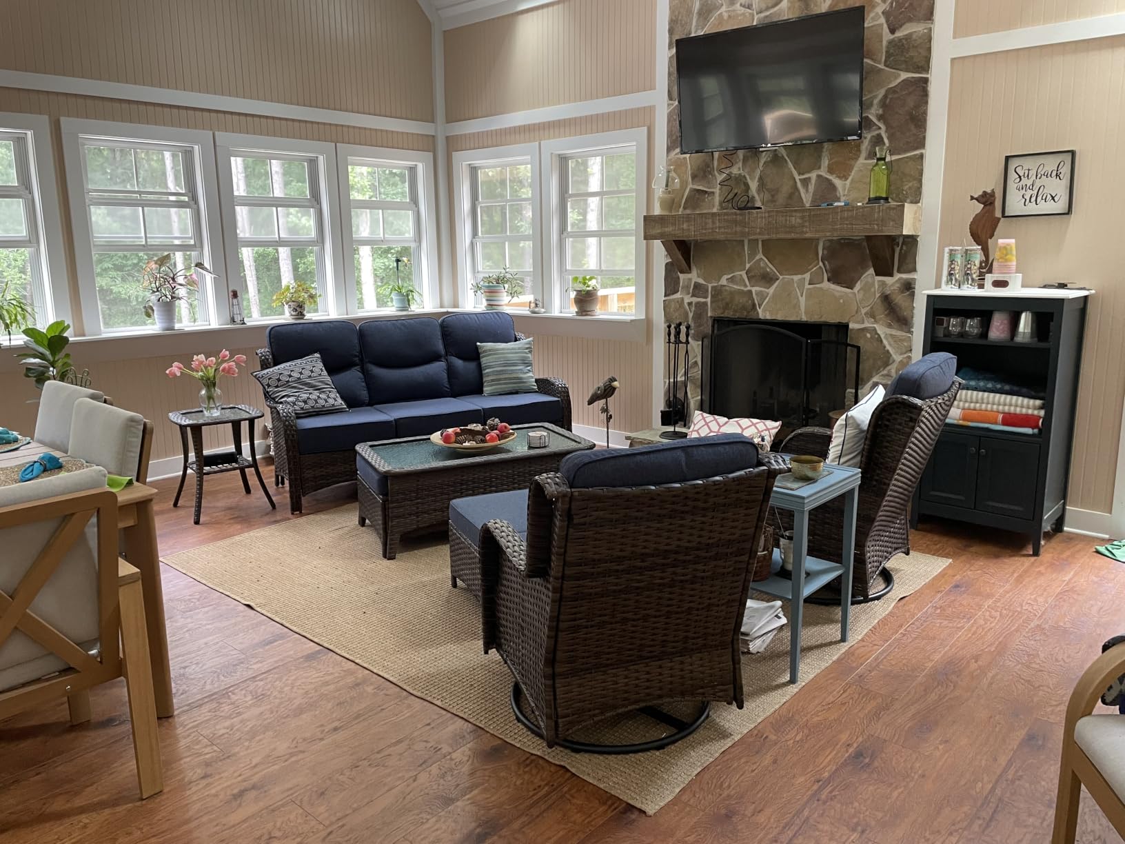 HILLGA 7-Piece Luxury Patio Furniture Set with 6